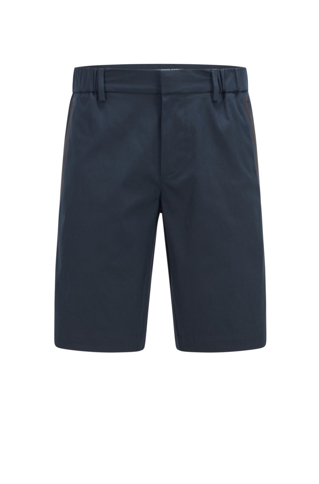 Shorts Slim Fit Em Tecido Maquinetado De Mescla De Algodão