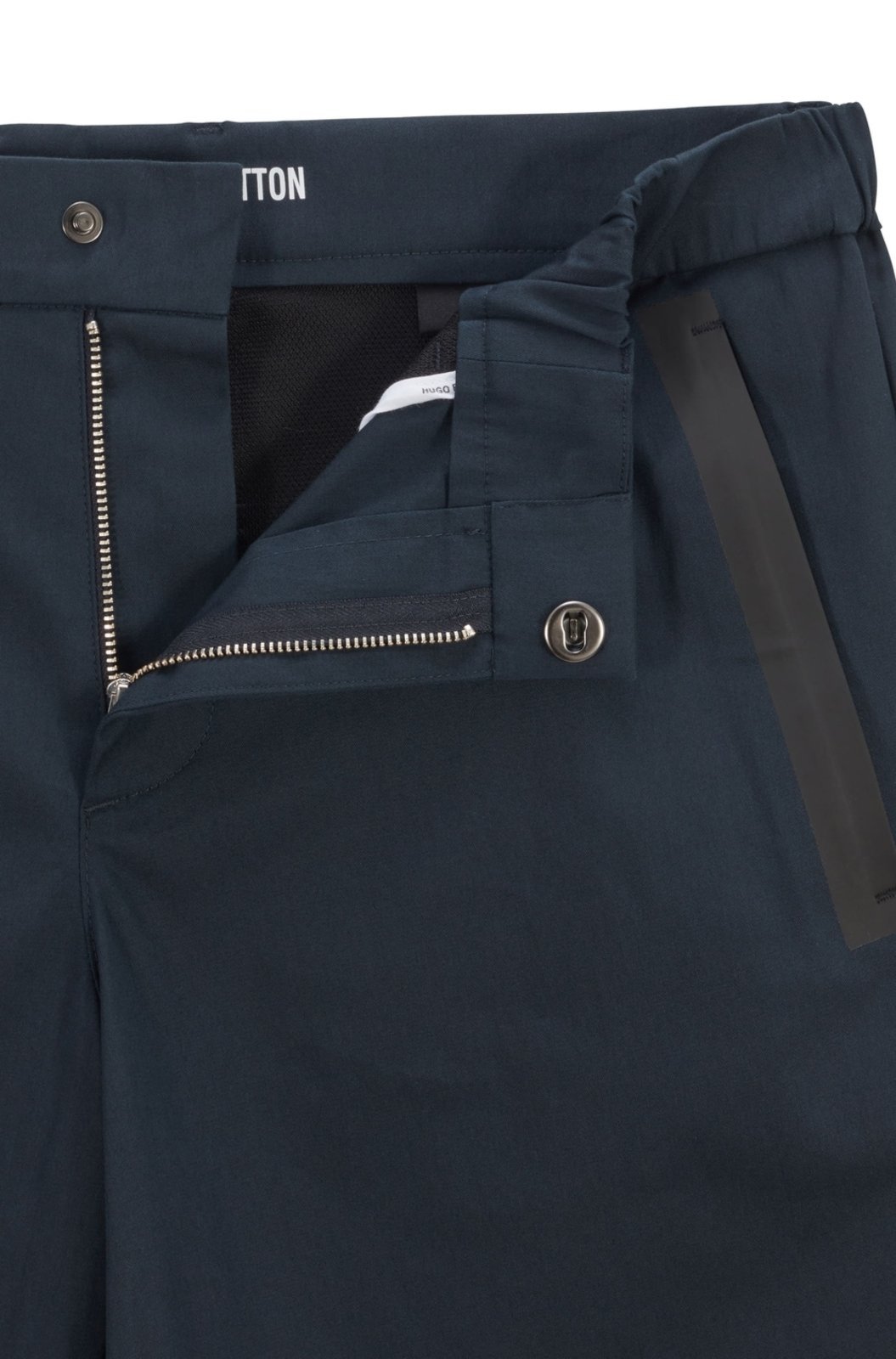 Vista 3 Shorts Slim Fit Em Tecido Maquinetado De Mescla De Algodão Boss azul marinho Boss azul marinho