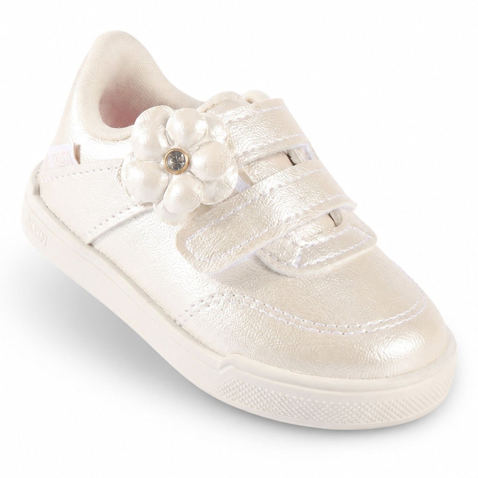Infantil - Tênis Feminino Klin Sky Off-White com Flor