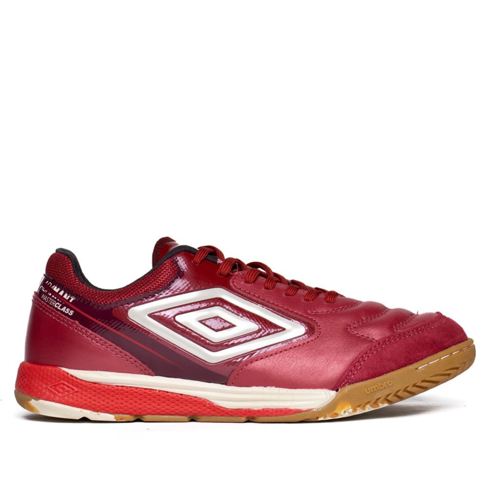 Chuteira Futsal Umbro Adamant Couro Bordo
