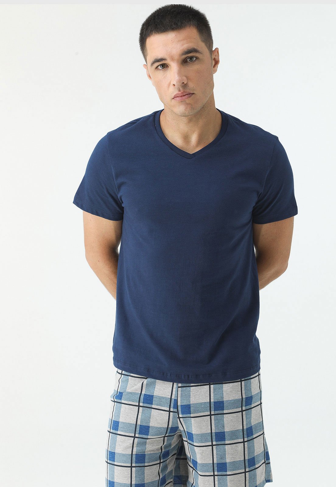 Pijama Hering Quadriculado Azul