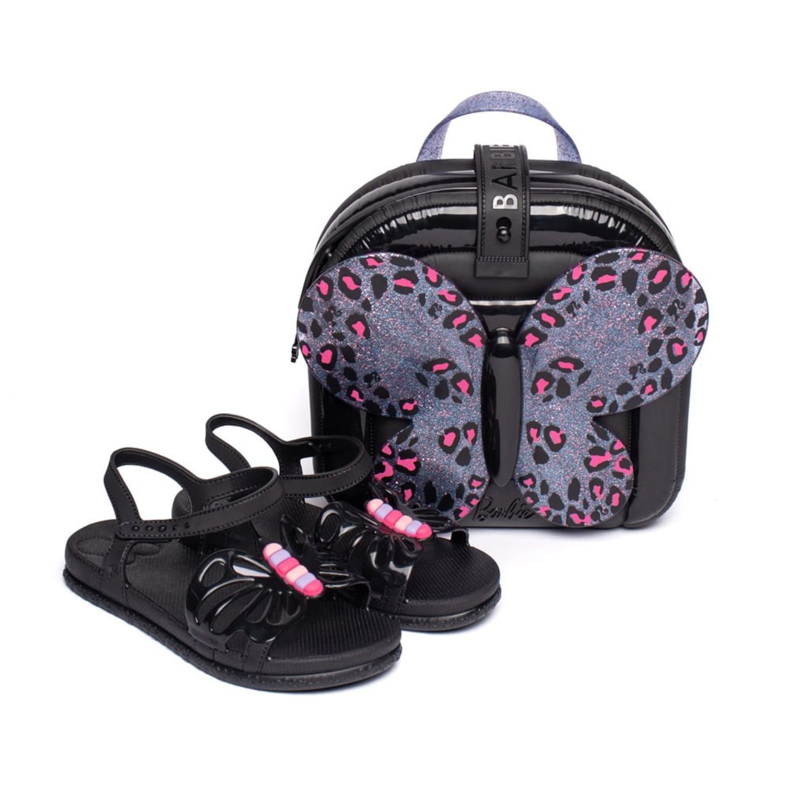 Infantil – Sandália Grendene Barbie Fly com Mochila Preto