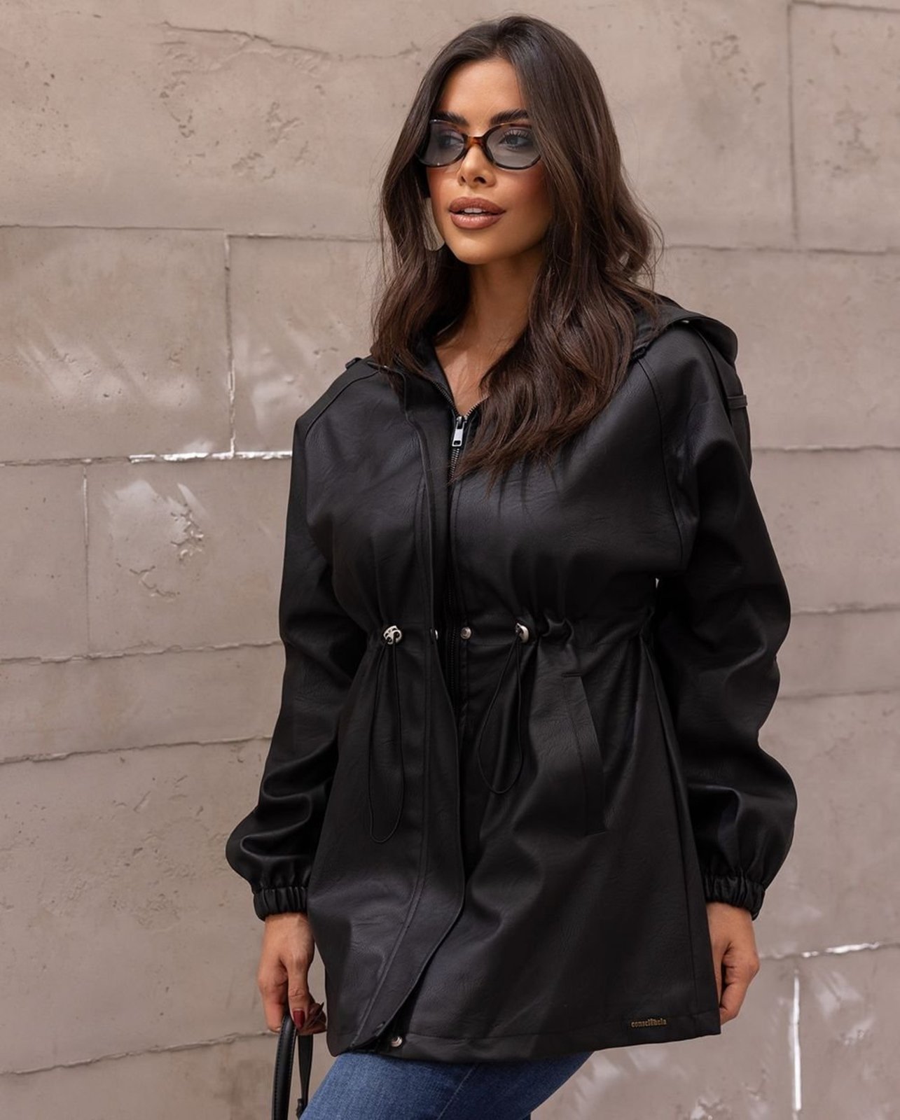 Jaqueta Material Sintético Feminina 90600 Preto Consciência
