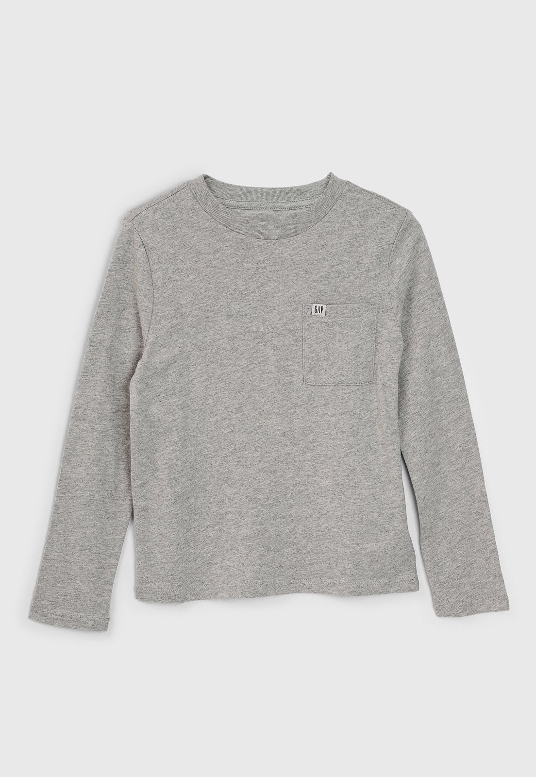 Infantil – Camiseta GAP Manga Longa Bolso Cinza Mescla