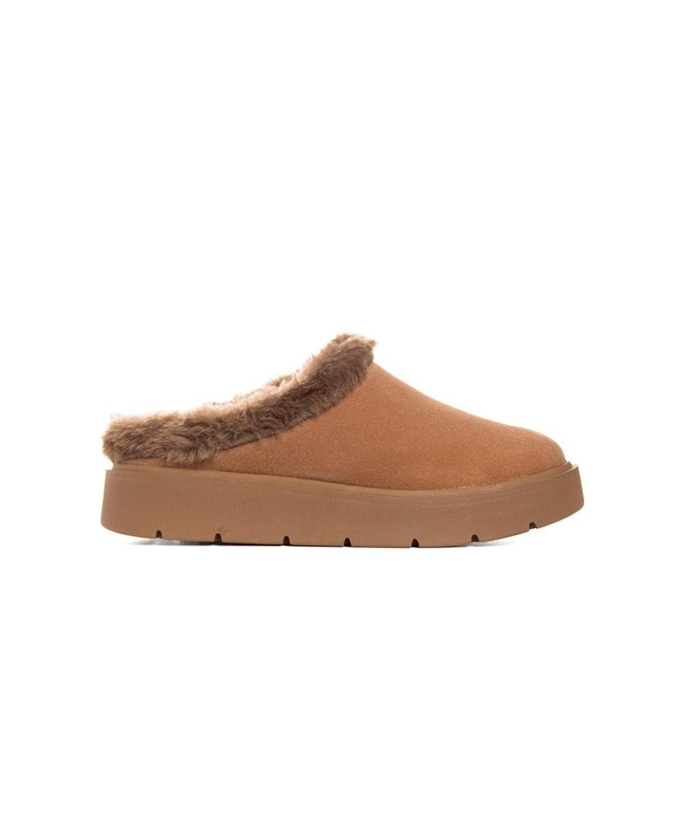 Mule Feminino Quiz Clog Forrado Camel Incolor