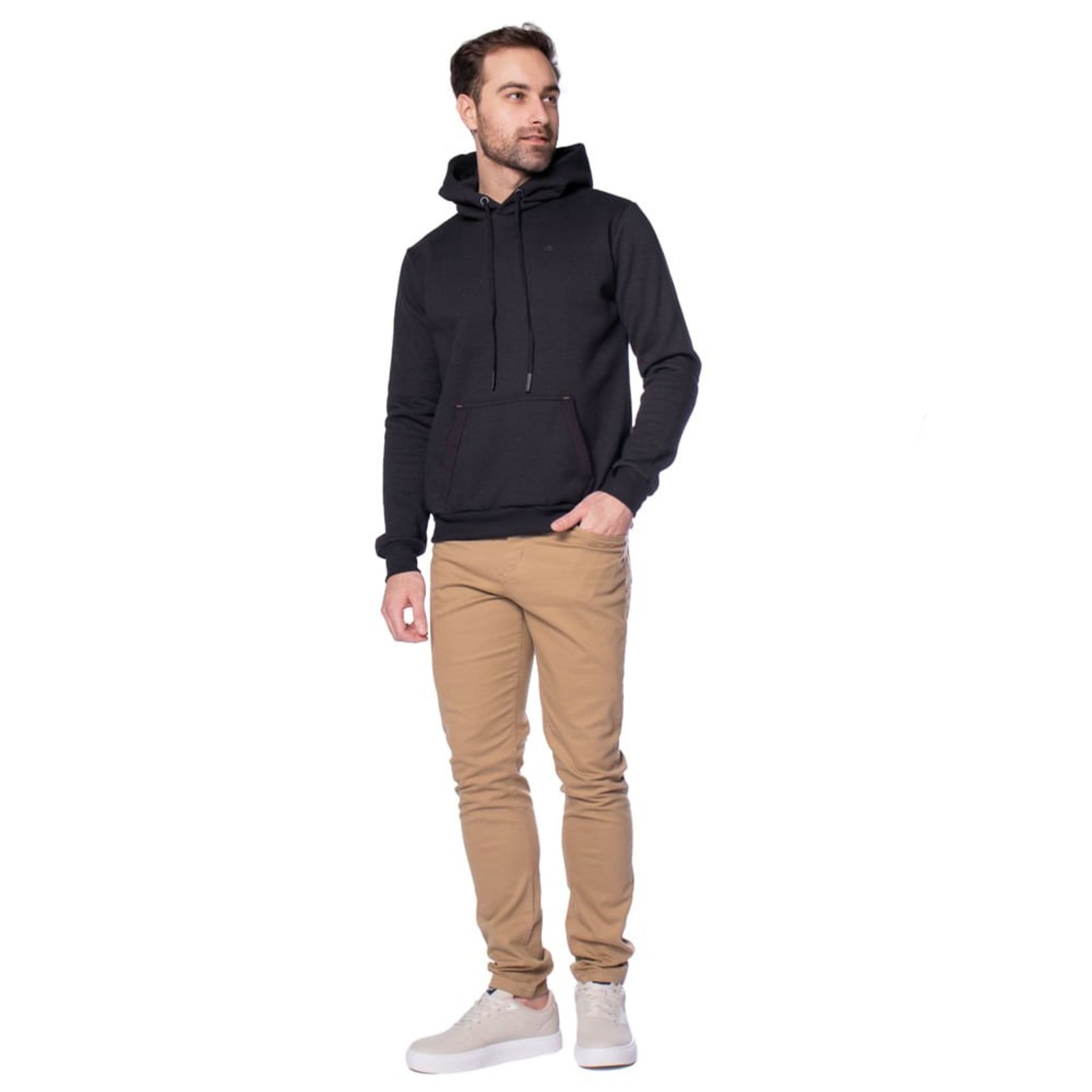 Moletom Masculino Dixie Canguru Texturizado Preto