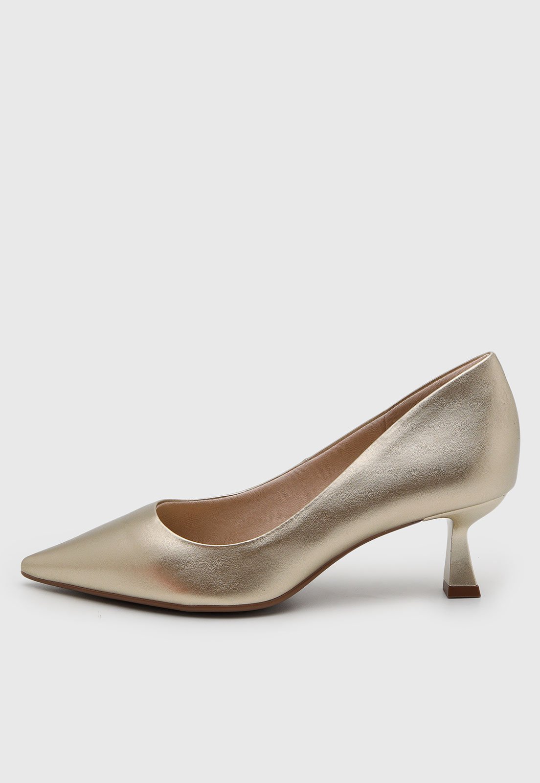 Scarpin Feminino cê Metalizado Dourado