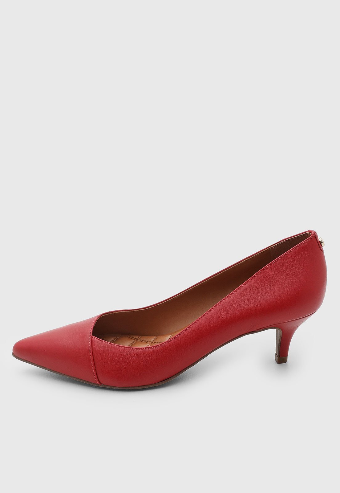 Scarpin Feminino Jorge Bischoff Couro Salto Médio Vermelho
