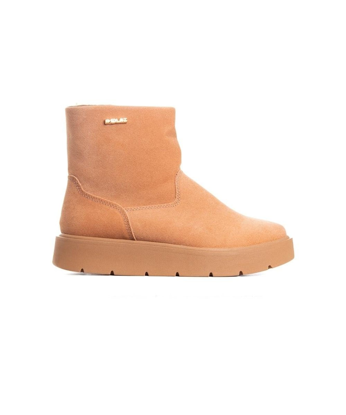 Bota Cano Médio Quiz Forrada Pelinho Bege Incolor