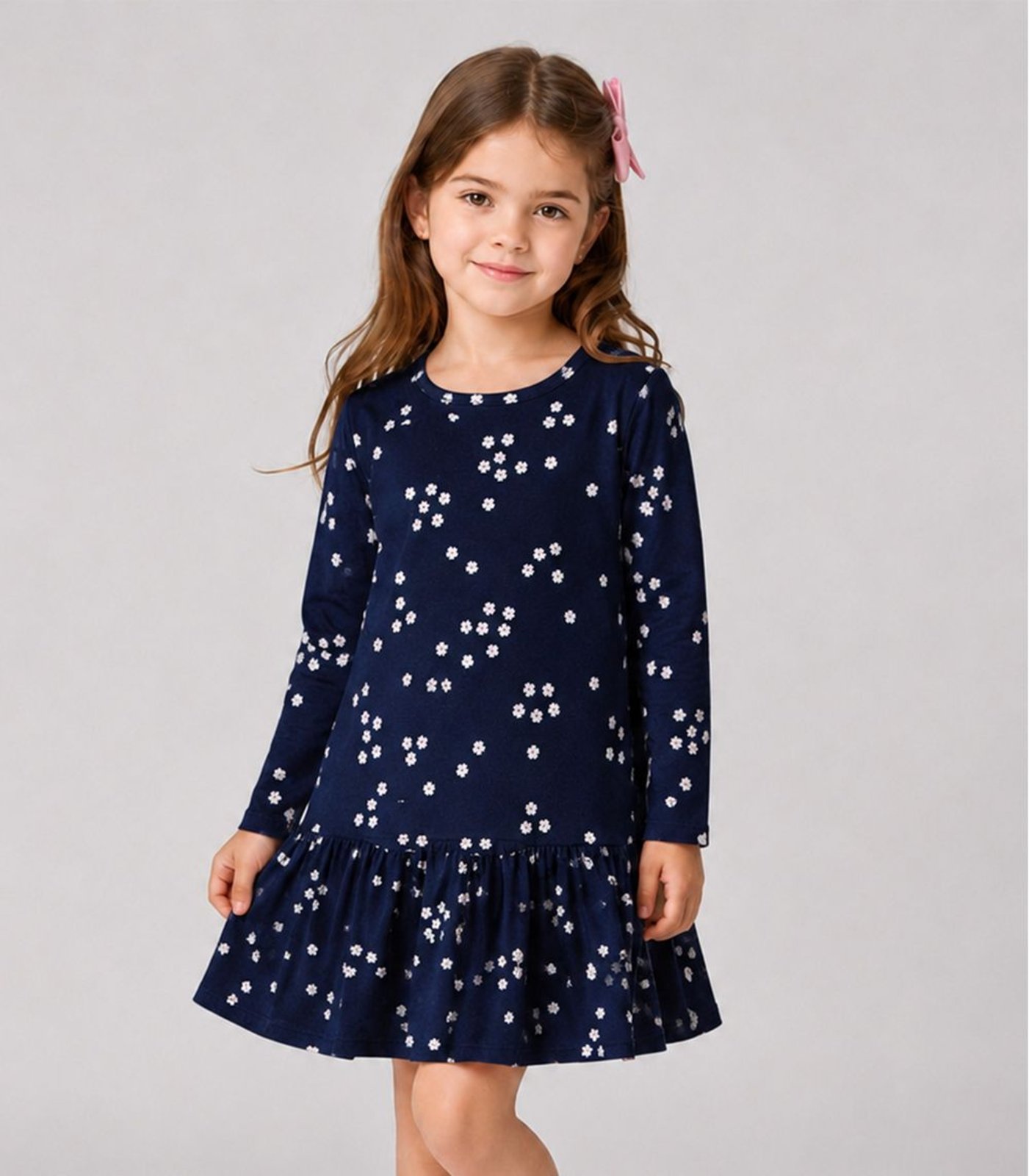 Infantil - Vestido Manga Longa Estampado Select Azul
