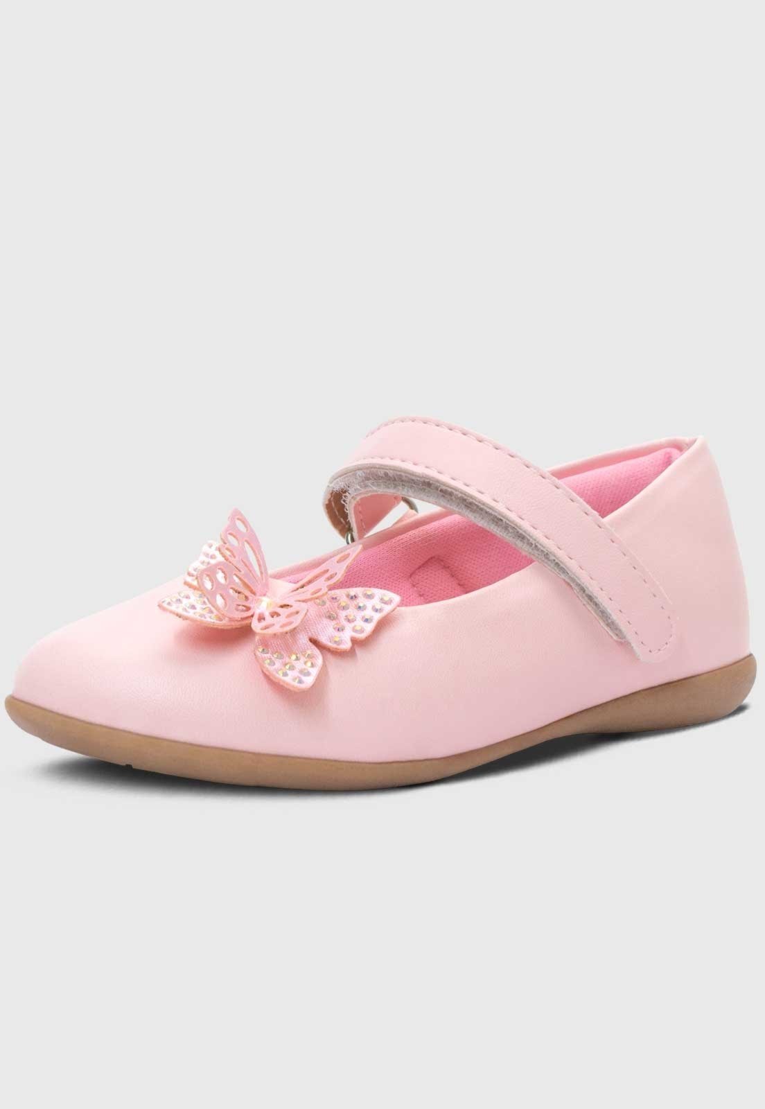 Infantil – Sapatilha Popidi Calce Facil Borboleta Rosa