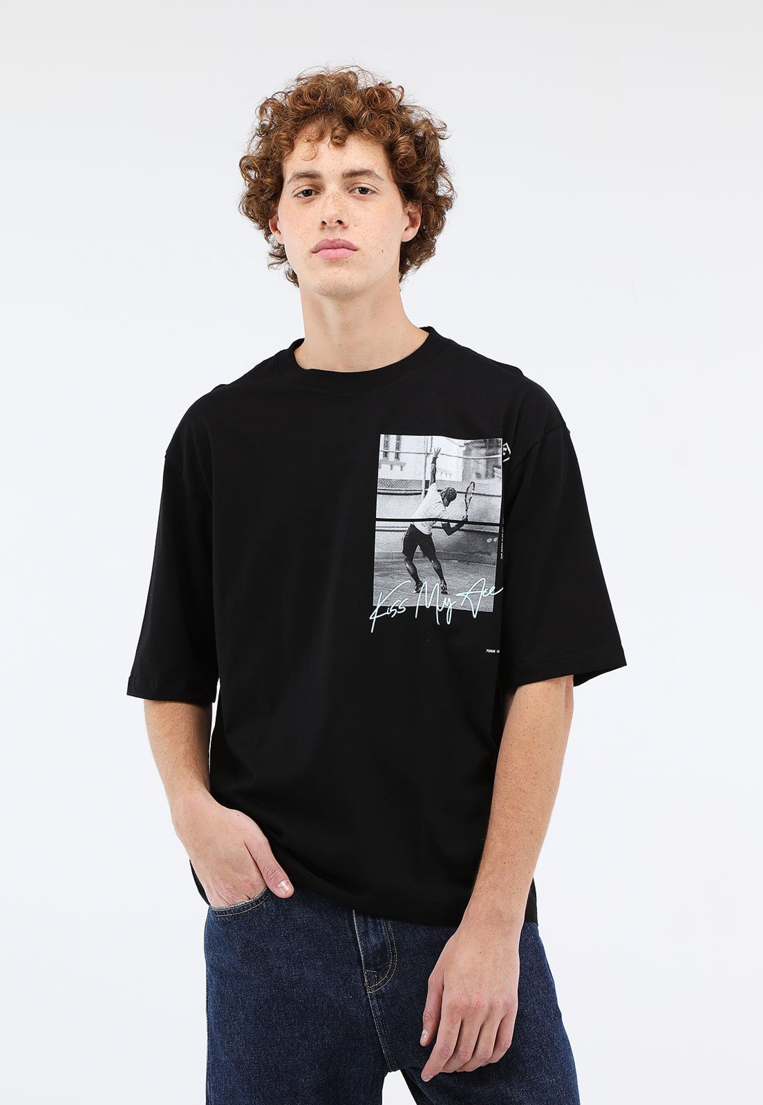 Camiseta Forum Reta Tennis Preta