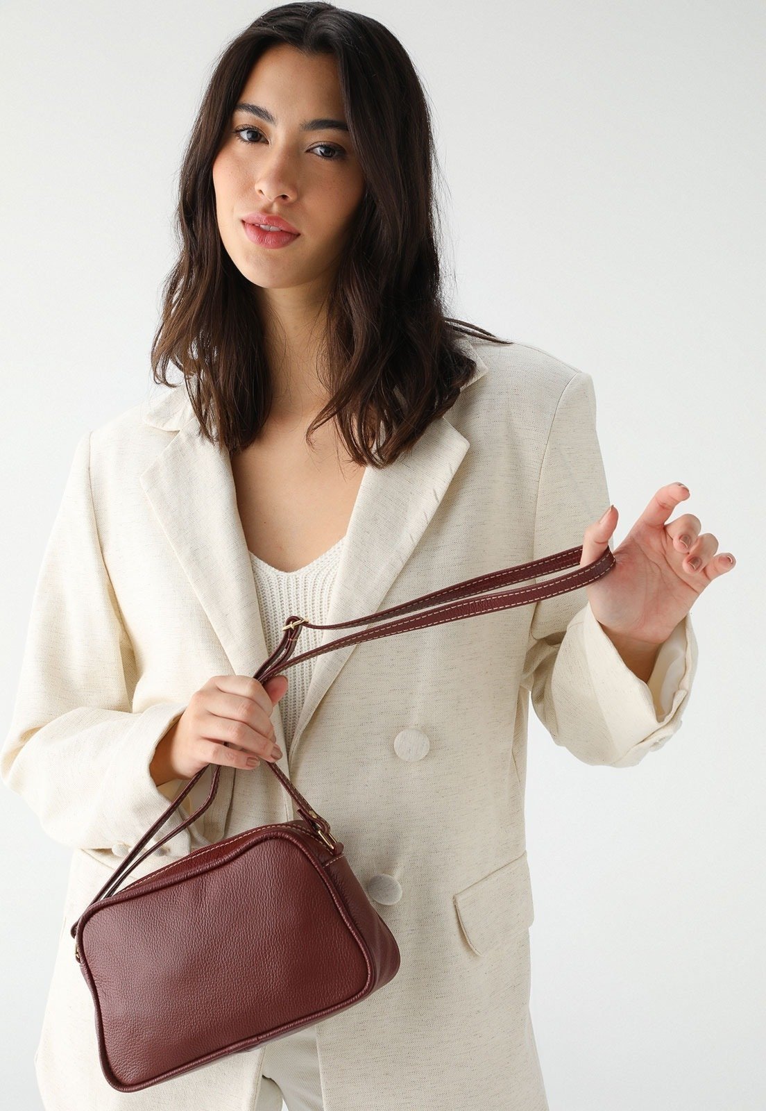 Bolsa SN Couros Romênia Vermelho