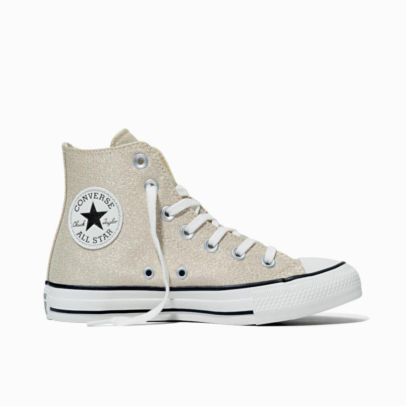 Tênis Chuck Taylor All Star Shine Cano Alto Dourado