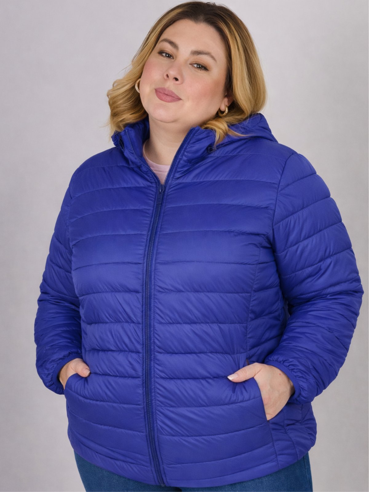 Jaqueta Feminina Nylon Gola Curta Impermeável Plus Size Bobojaco Tamanho Grande Puffer