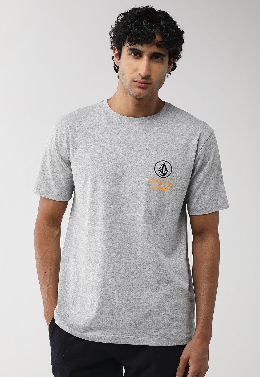 Camiseta Masculina Volcom Silk MC EZDUZIT Cinza Mescla