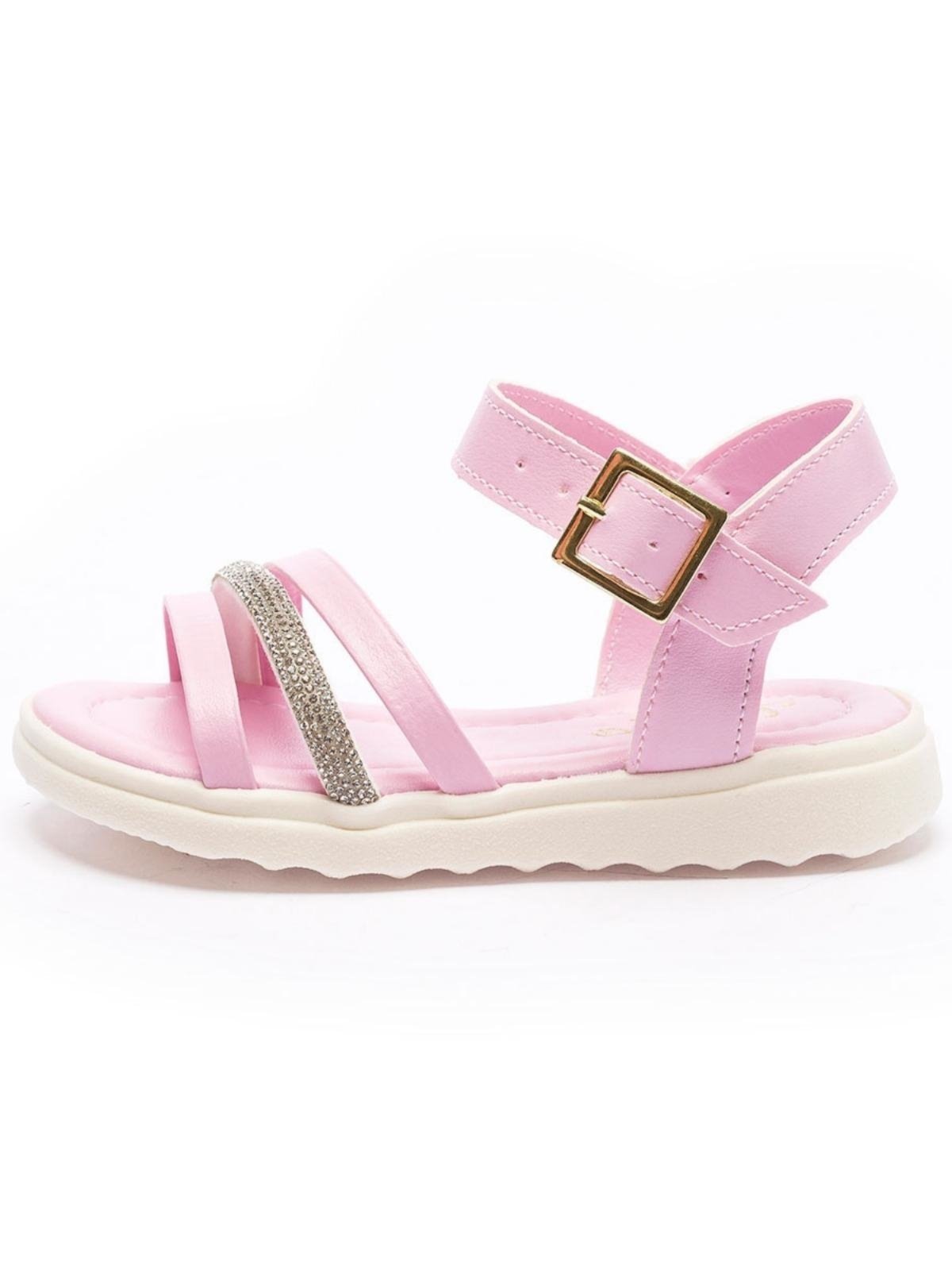 Vista 2 Infantil - Sandália Feminina Tininha Menina Tira Strass nude Tininha nude