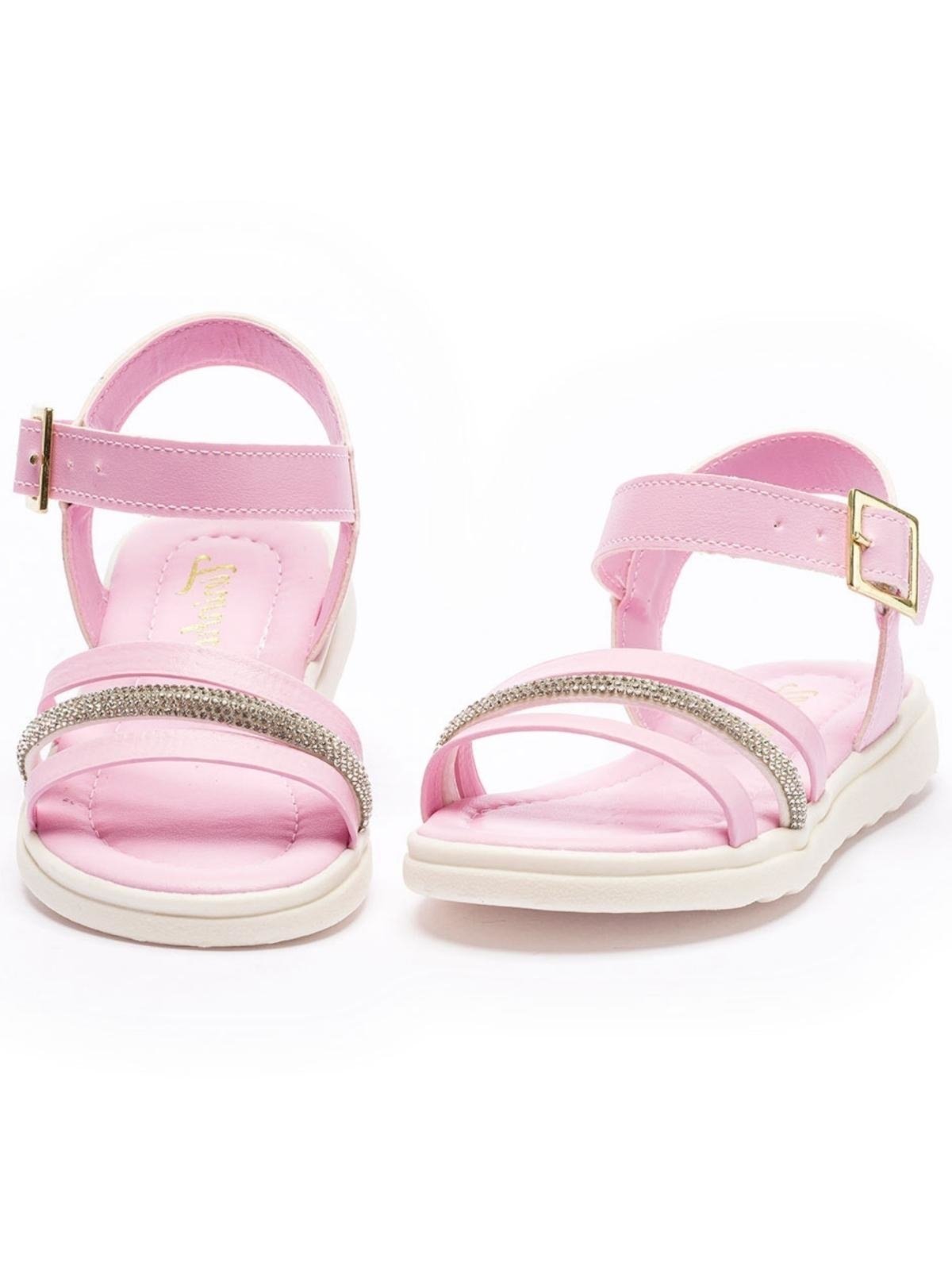 Vista 3 Infantil - Sandália Feminina Tininha Menina Tira Strass nude Tininha nude