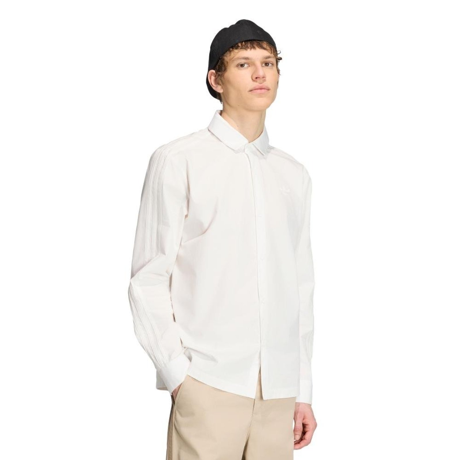 CAMISA DE BOTÁO TRÊS LISTRAS adidas Originals Branco