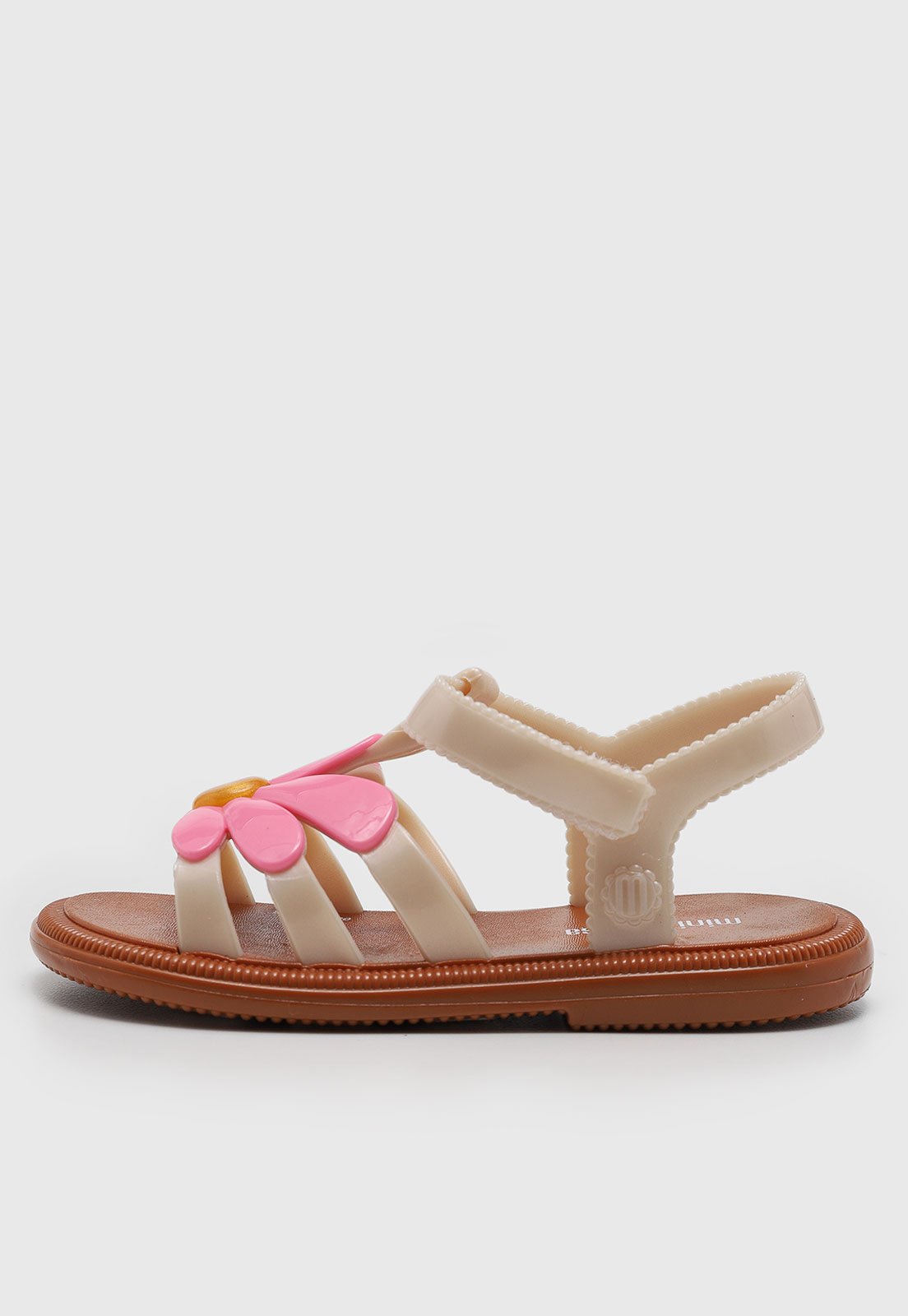 Vista 3 Infantil - Sandália Mini Melissa Hip Bloomy BB Bege e Rosa bege rosa Mini Melissa bege rosa