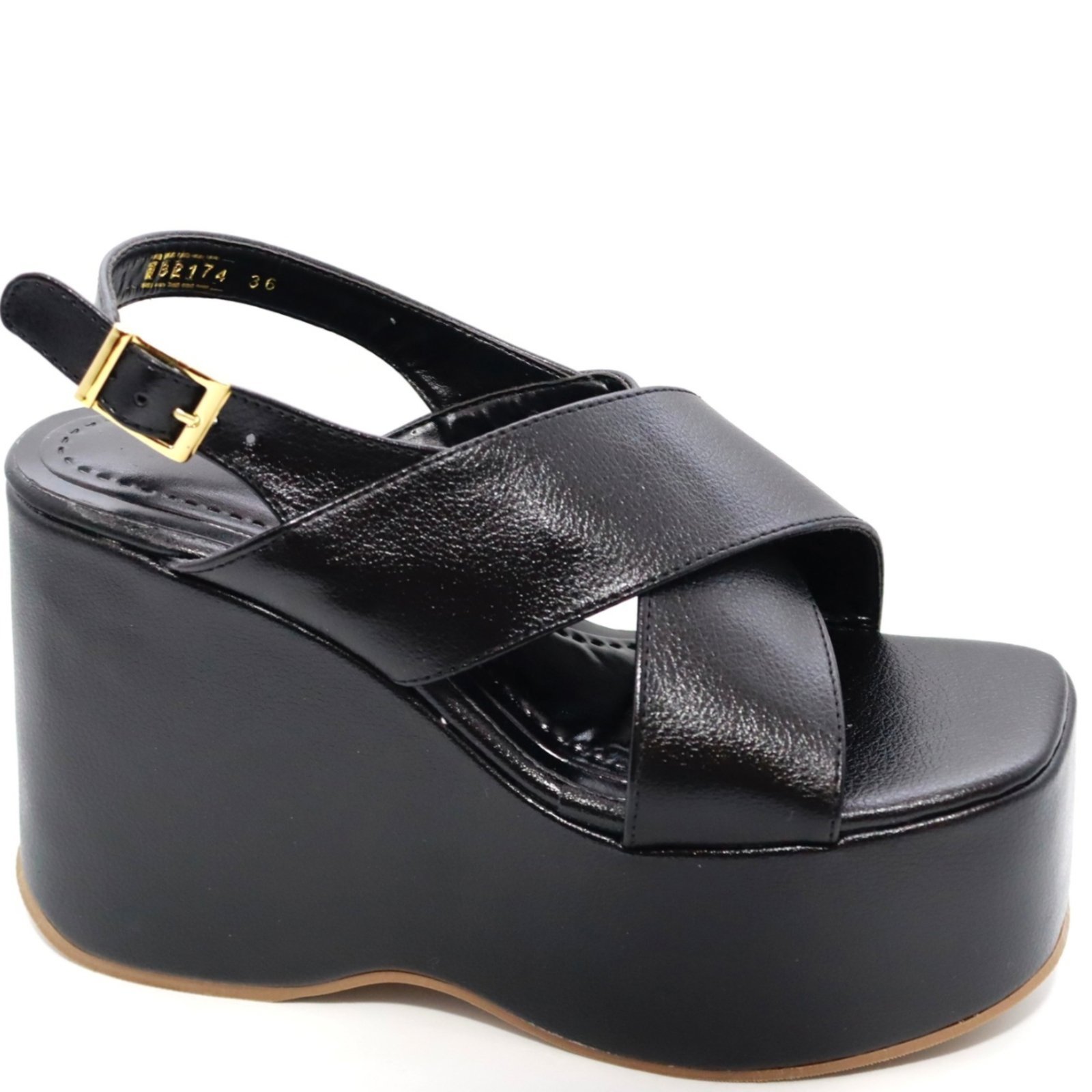 Sandália Feminino Anabela Plataforma 182174 Floter Preto