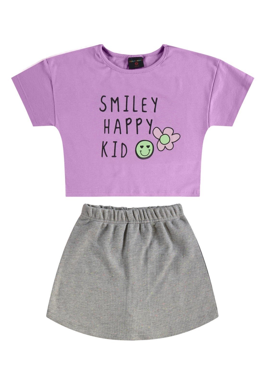 Infantil - Conjunto com Blusa e Short-Saia Guloseima Lilás