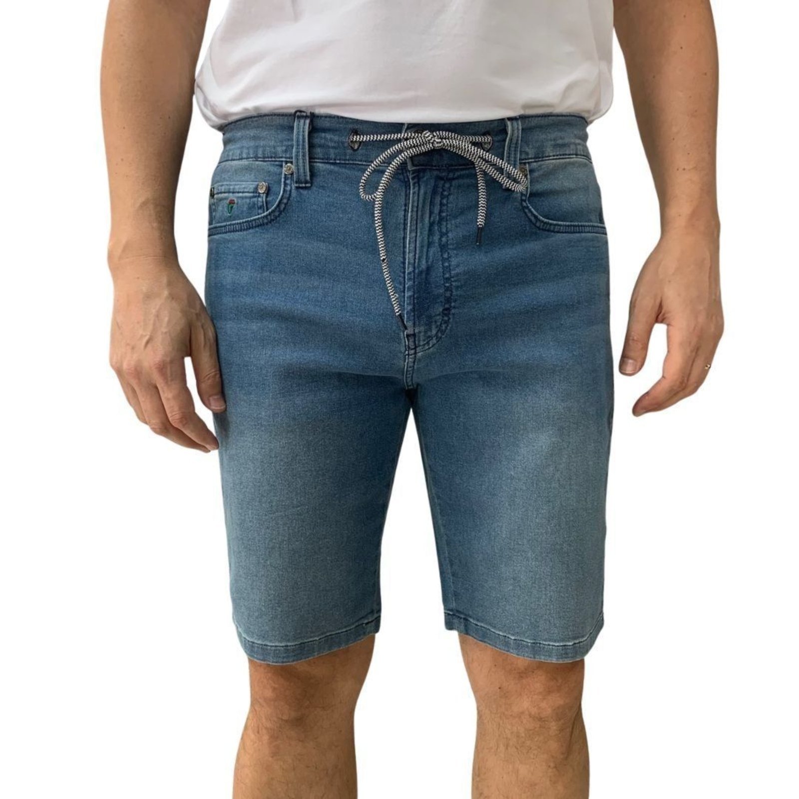 Bermuda Jeans Fideli Masculina Regular com Cadarço BR33501985 - Jeans - fideli