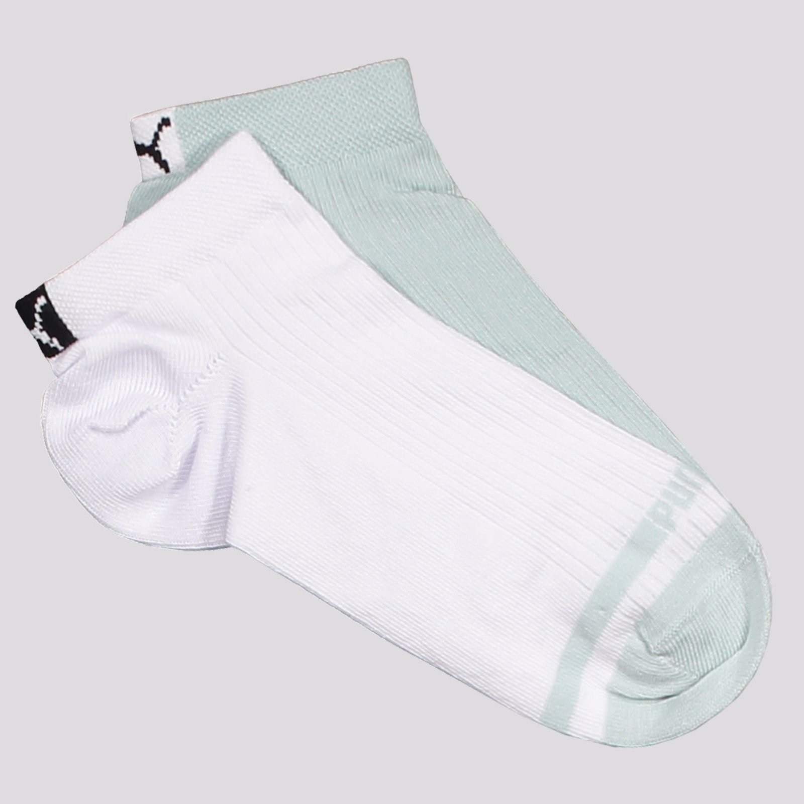 Vista 2 Kit Meia Puma Sapatilha 2 Pares Feminina Branca e Verde branco verde Puma branco verde