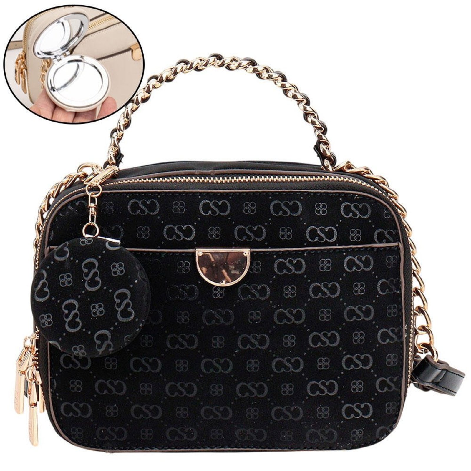 Bolsa Feminina Transversal Chenson Cg85435 1825435 Preto
