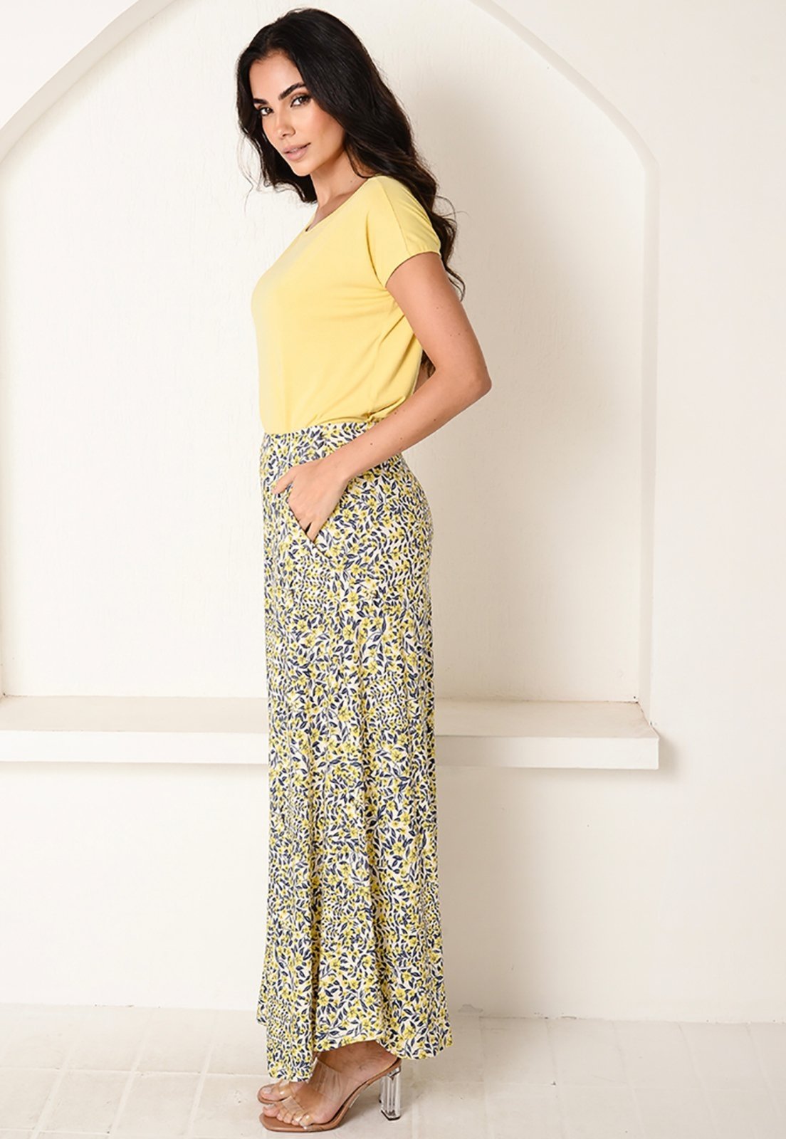 Vista 3 Blusa C Soltinha B’Bonnie Arielle Amarela B'Bonnie amarelo B'Bonnie amarelo