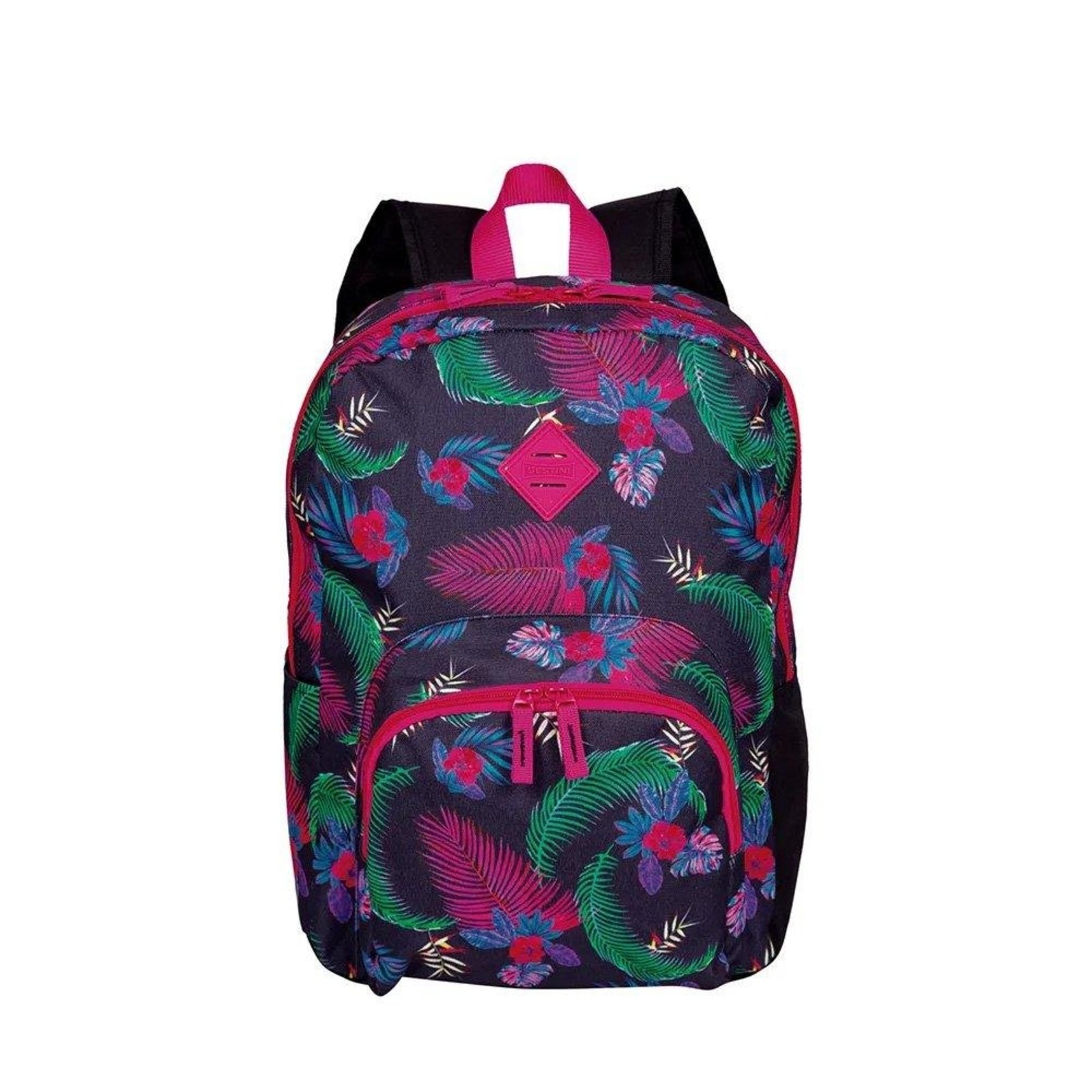 Infantil - Mochila Sestini Estampada Floral Happy Neon Rosa