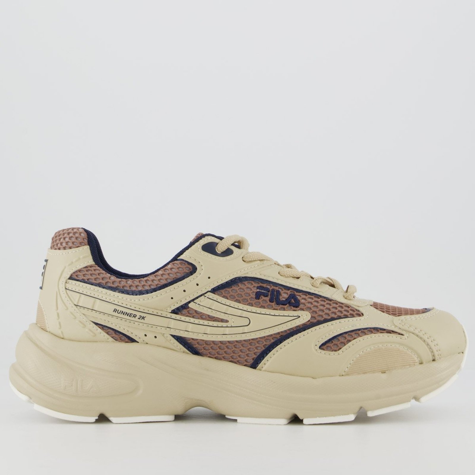 Tênis Fila Runner 2K Bege e Marrom