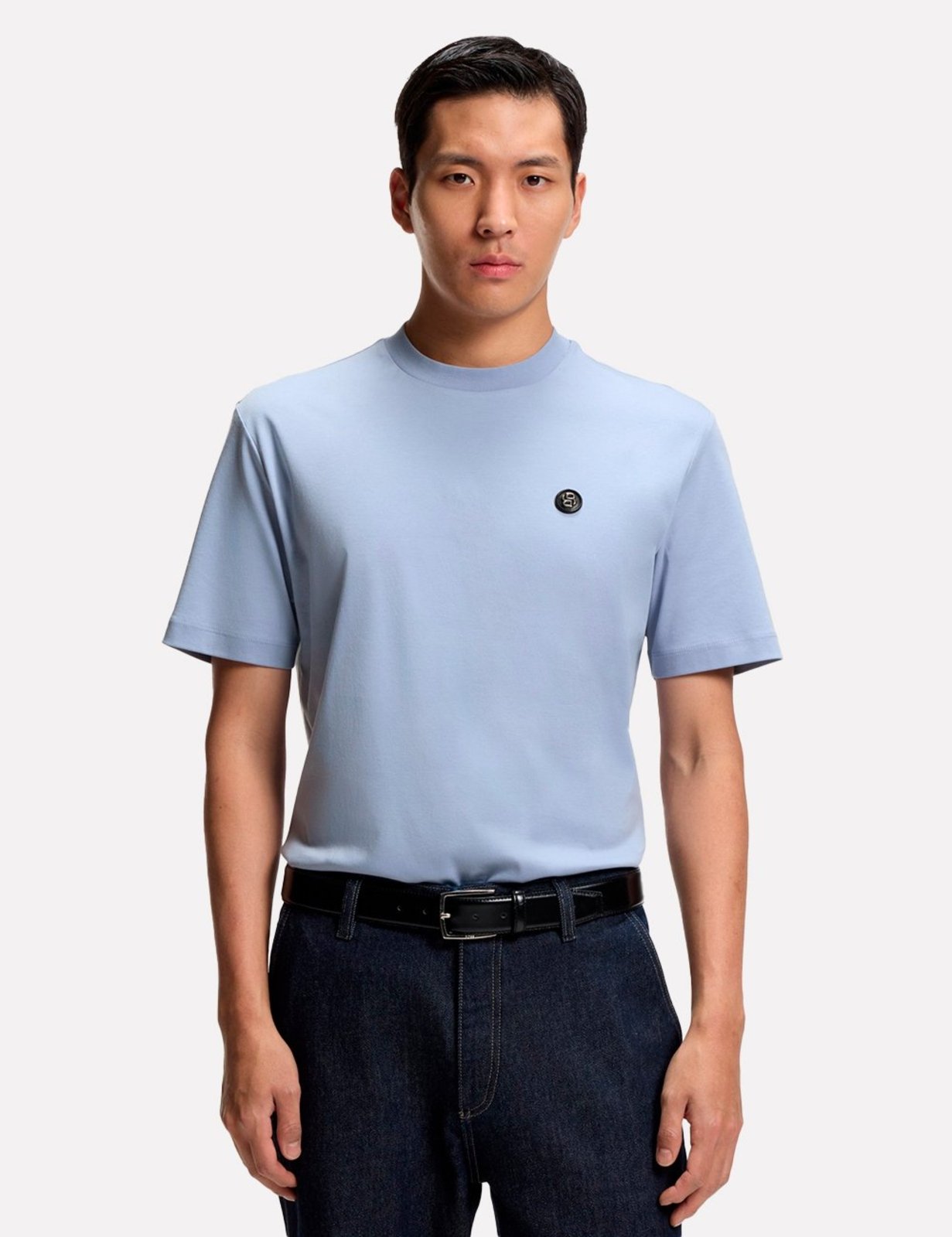 Camiseta Hugo Boss Masculina Regular Mercerised C-Taut 01 Azul Claro