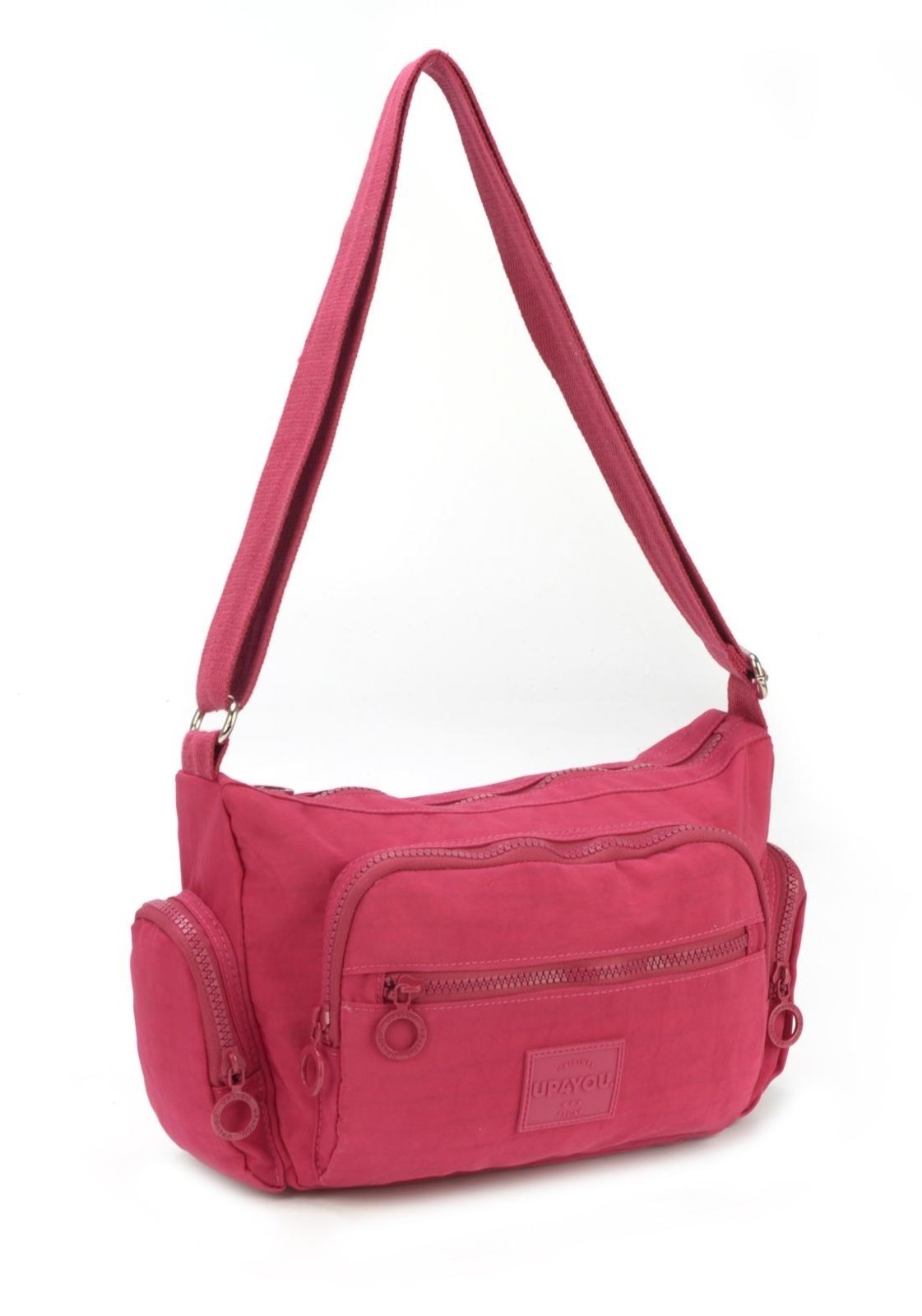 Vista 3 Infantil - Bolsa Canoa Pequena Transversal Crinkle Verão Up4you rosa rosa