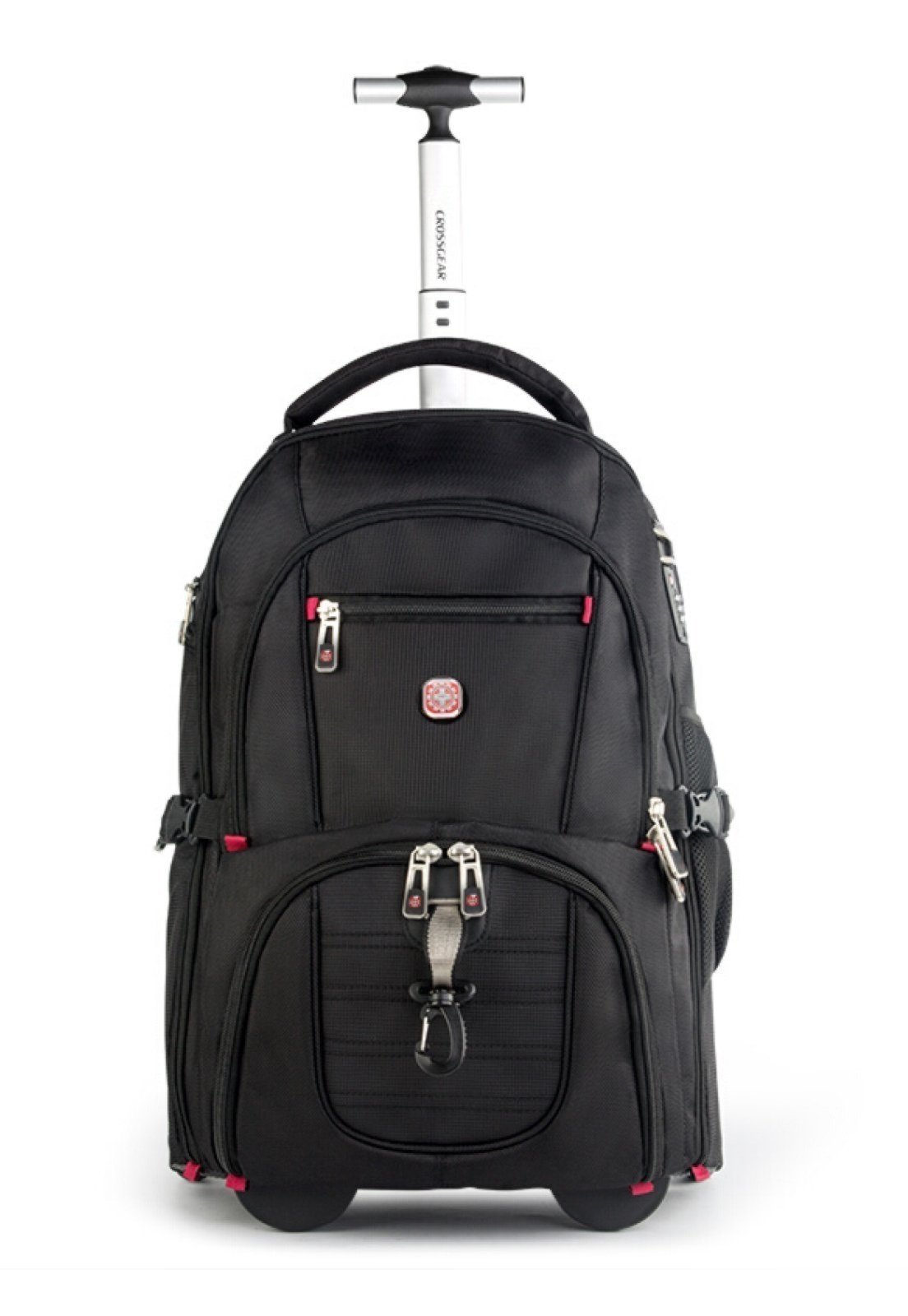 Mochila Rodinhas Executiva Notebook Masculina Crossgear Antifurto Cadeado PRETA