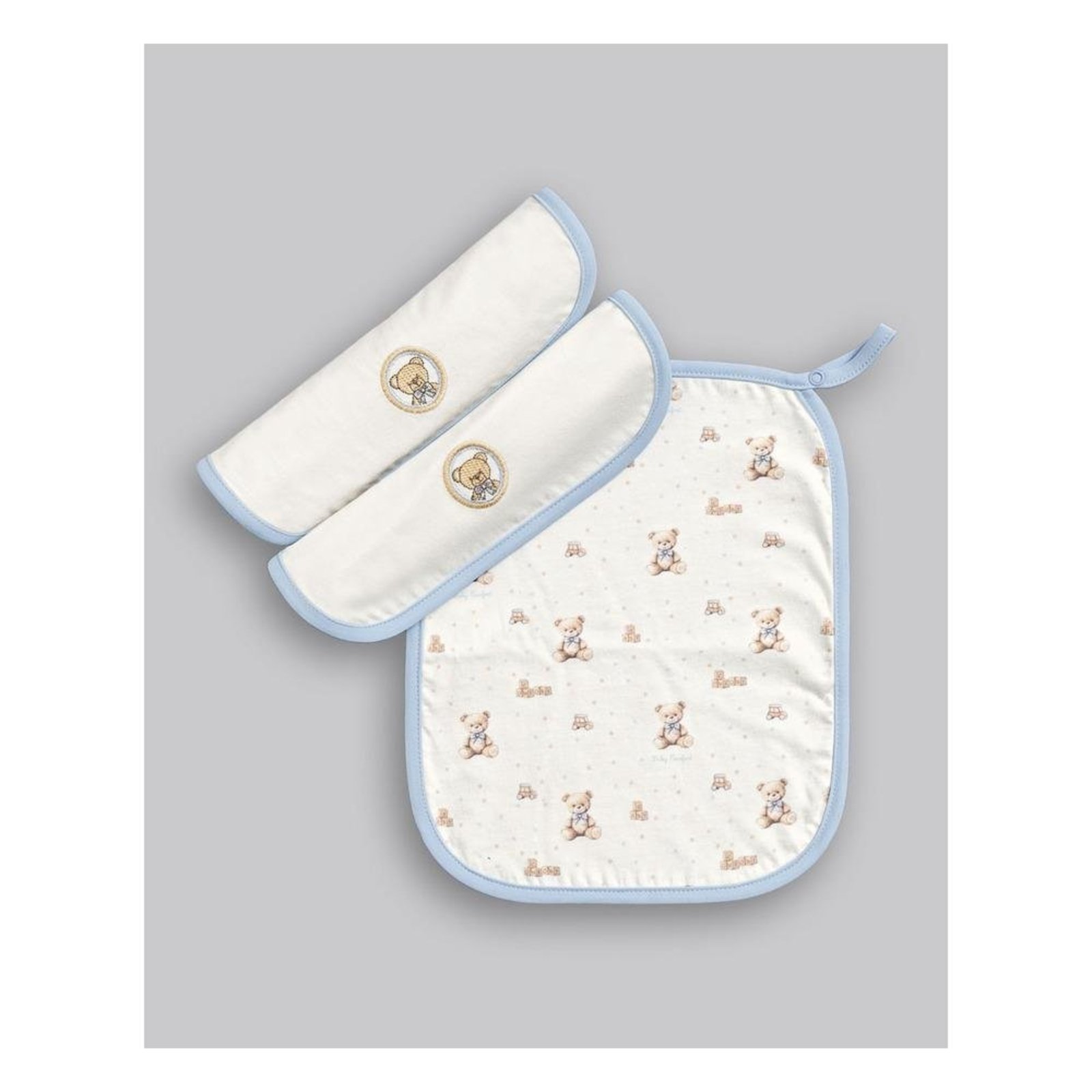 Infantil - Kit Babador Anjos Baby Off White/Azul U Azul