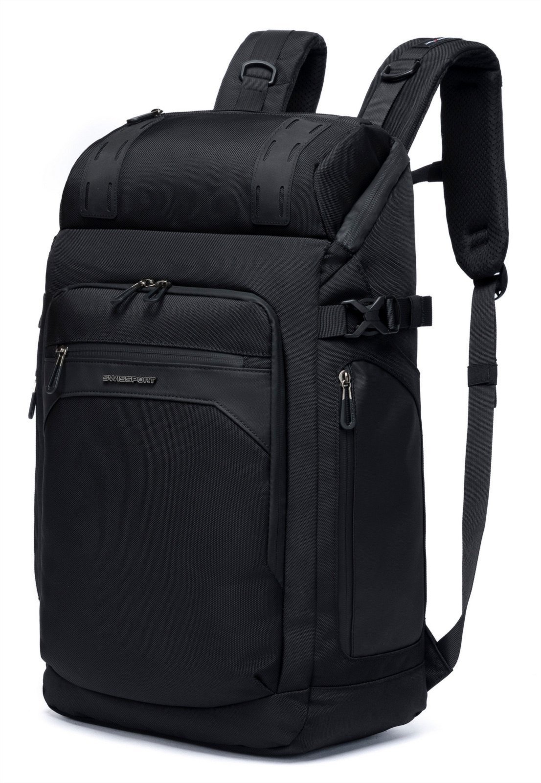 Mochila Notebook Antifurto Preta Reforçada Swissport Abertura Superior