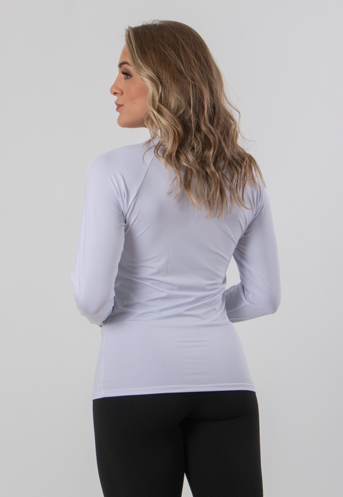 Vista 3 Camisa Térmica Rioutlet Segunda Pele Feminina branco Rioutlet branco