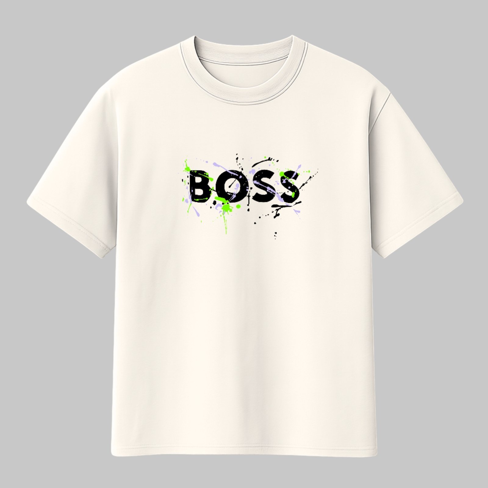 Camiseta Básica Boss Estampa Street Art Grafite Casual Off White