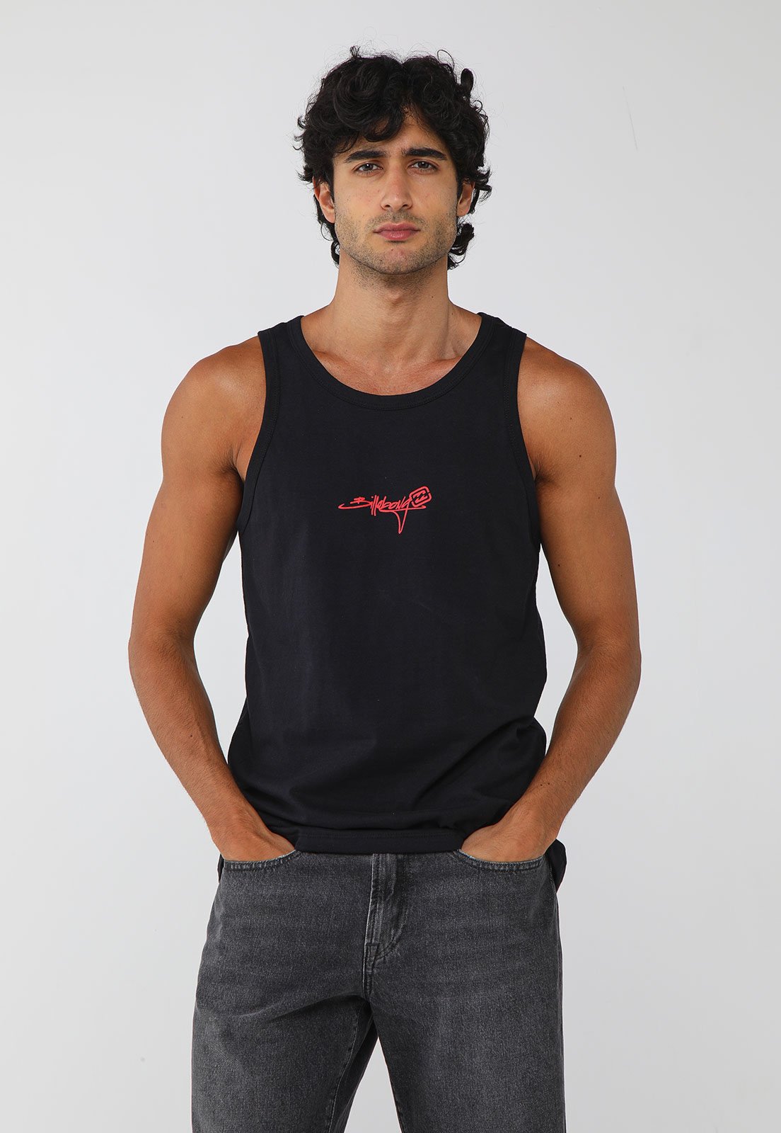 Regata Masculina Billabong Bracket Script Preta