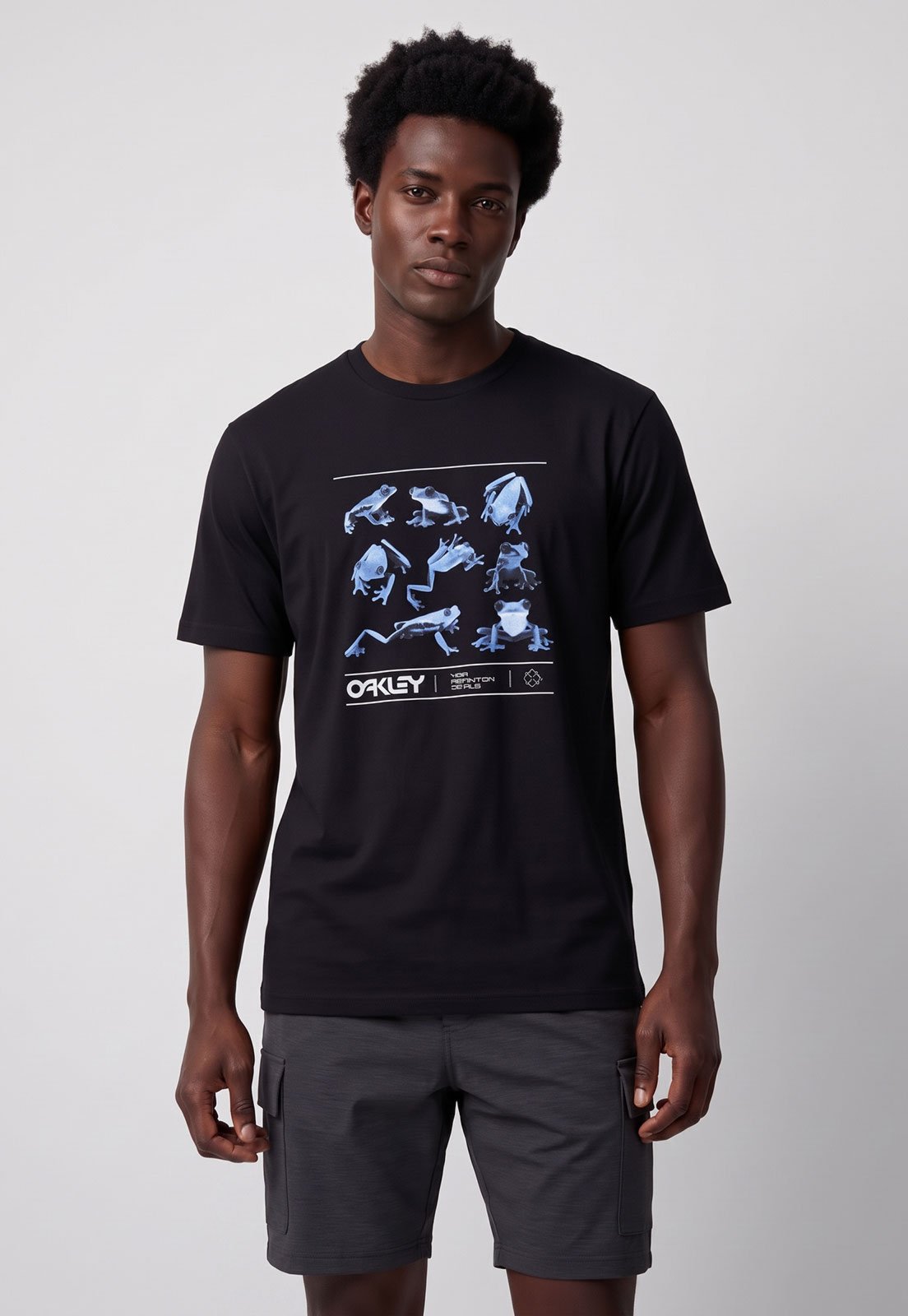Camiseta Masculina Oakley Estampa Rãs Preta