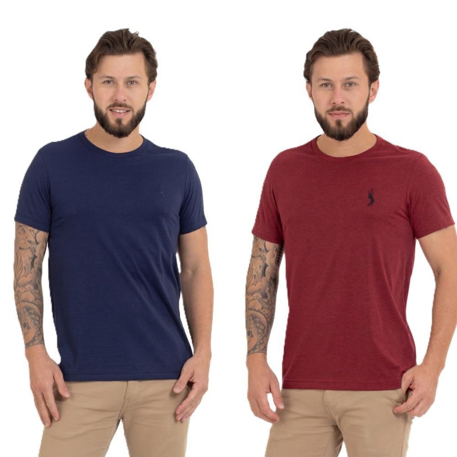 Kit 2 Camiseta Básica Casual Masculina Confortável em Malha Leve