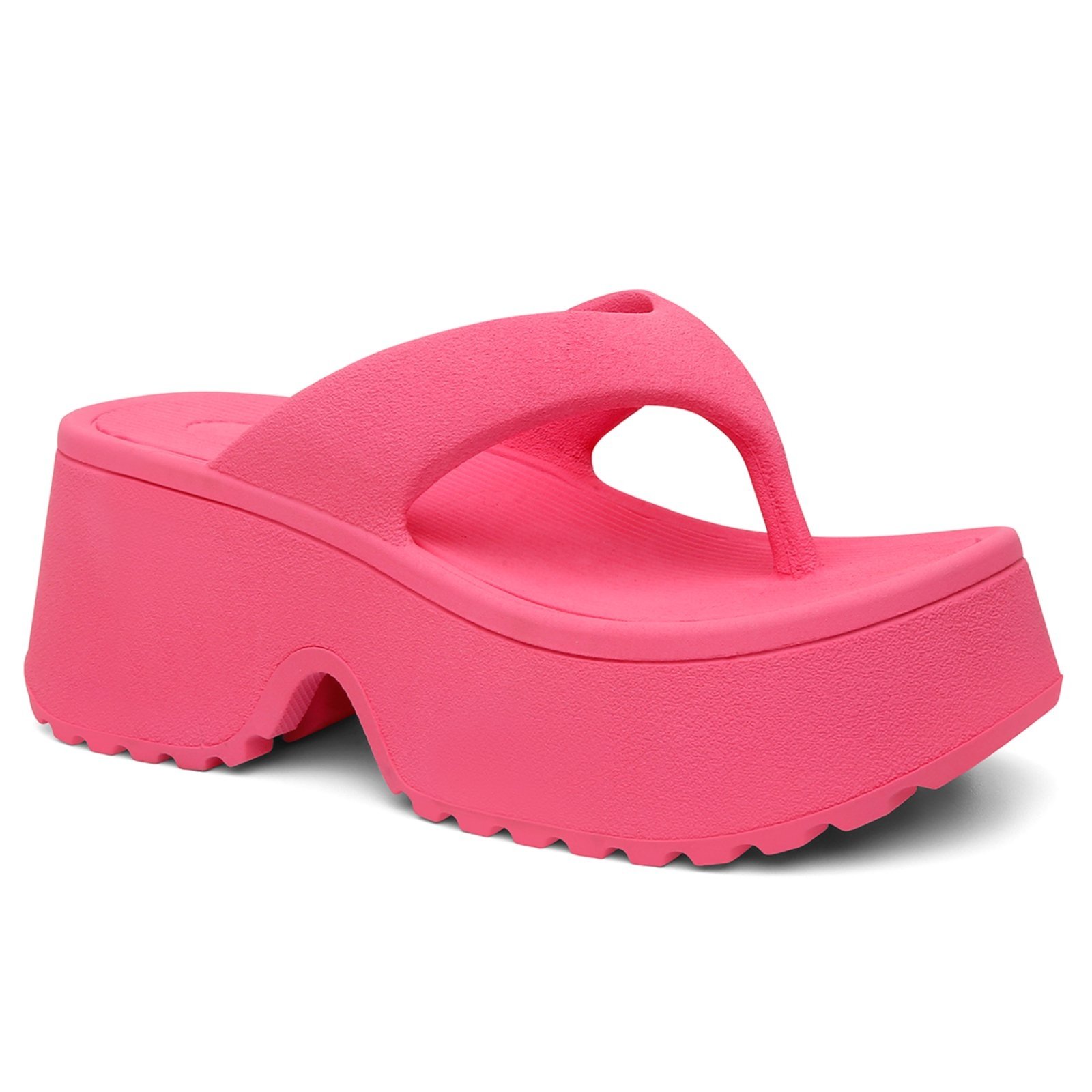Sandália Plataforma Feminina Estilo Chunky Salto Alto Confortável Solado Tratorado Tendência Fashion
