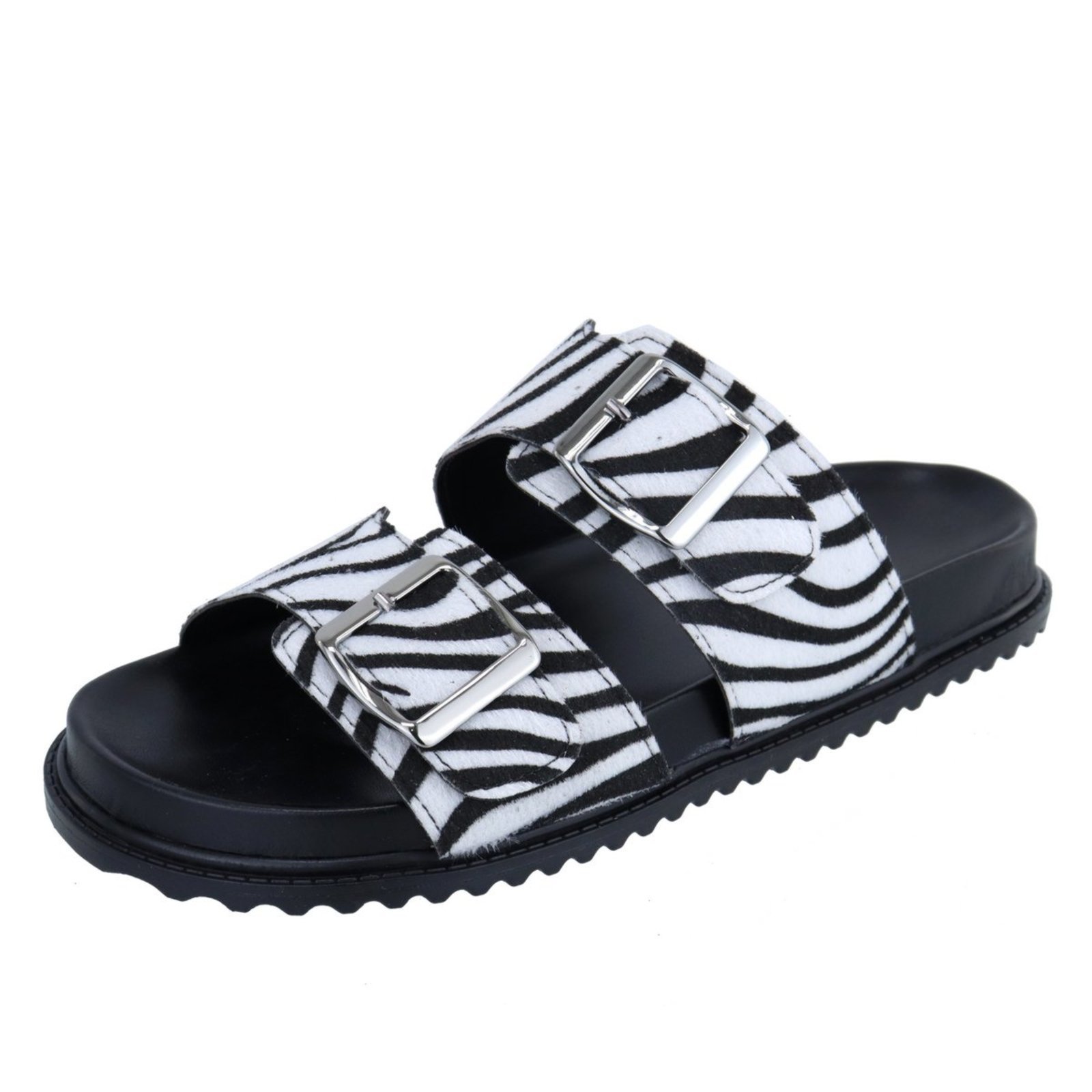 Papete feminina Sandalia Fivela Lateral Confort Lançamento Verão Zebra