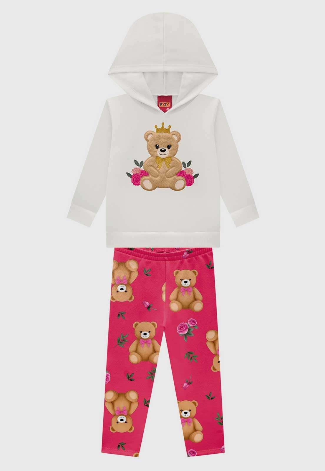Conjunto Kyly Estampa Urso Rosa