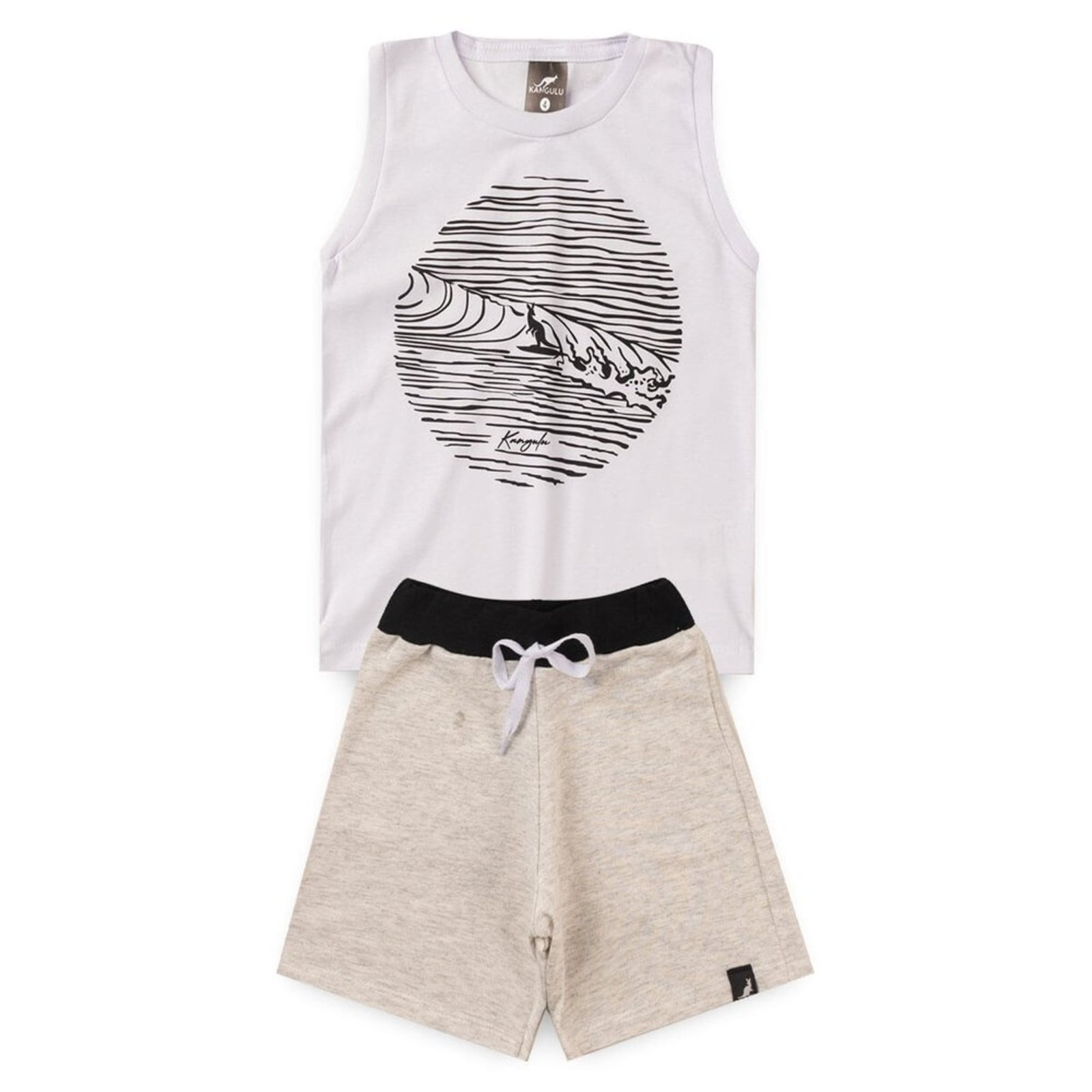 Vista 2 Infantil - Conjunto Menino Verão Regata Surf Kangulu ROSA AZUL KIDS branco ROSA AZUL KIDS branco
