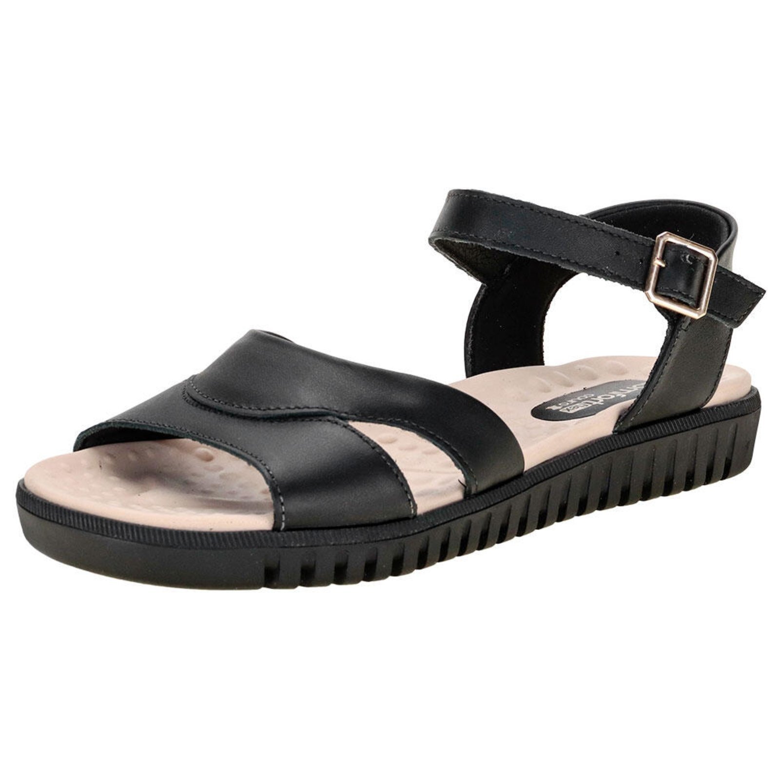 Sandália Feminina Flat Comfortflex 2445302 1454530 Preto