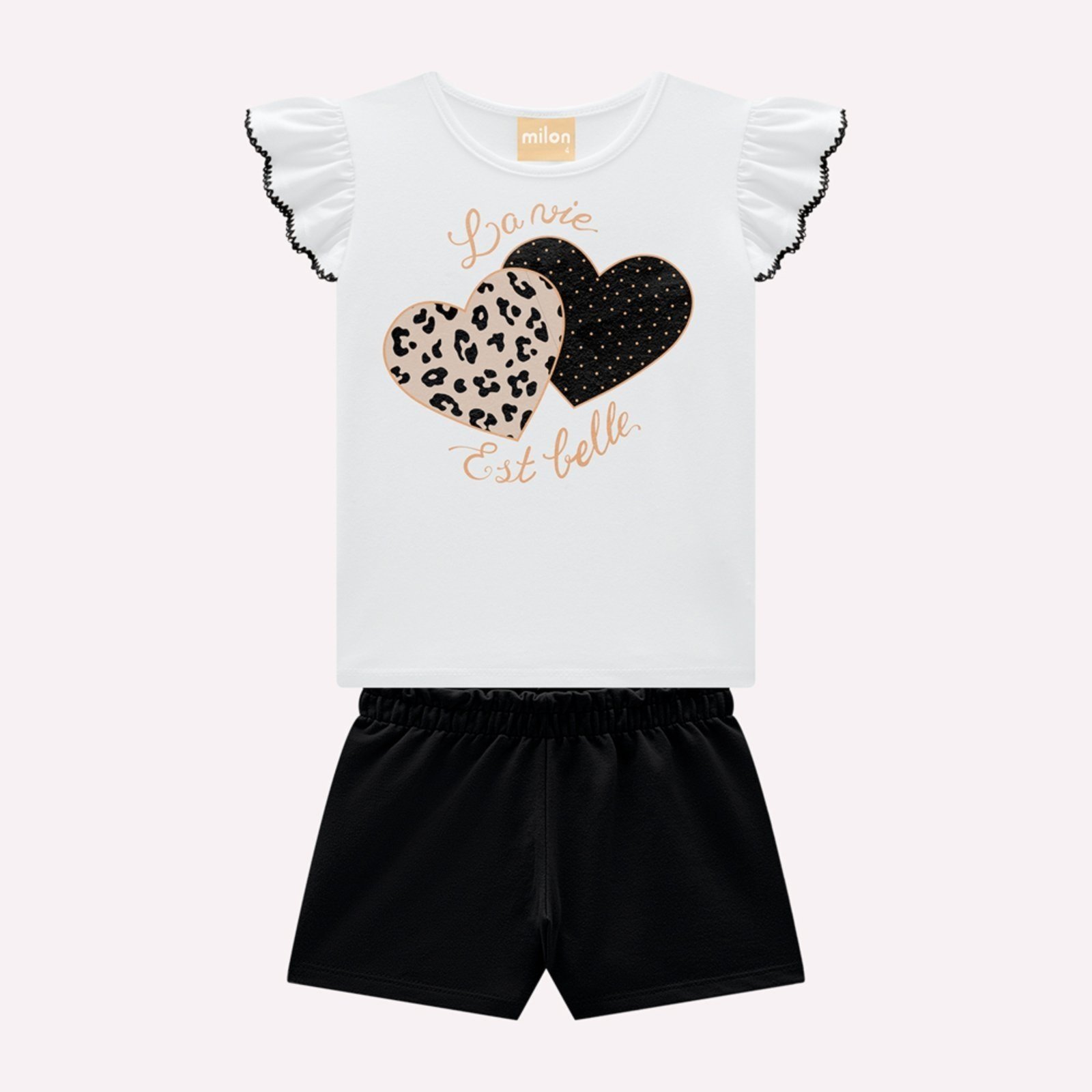 Infantil - Conjunto Menina Corações Milon