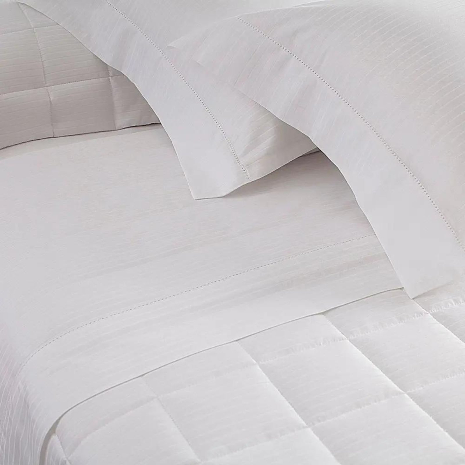 Jogo Cama Queen Cetim 300 Fios Buddemeyer Stripes Branco