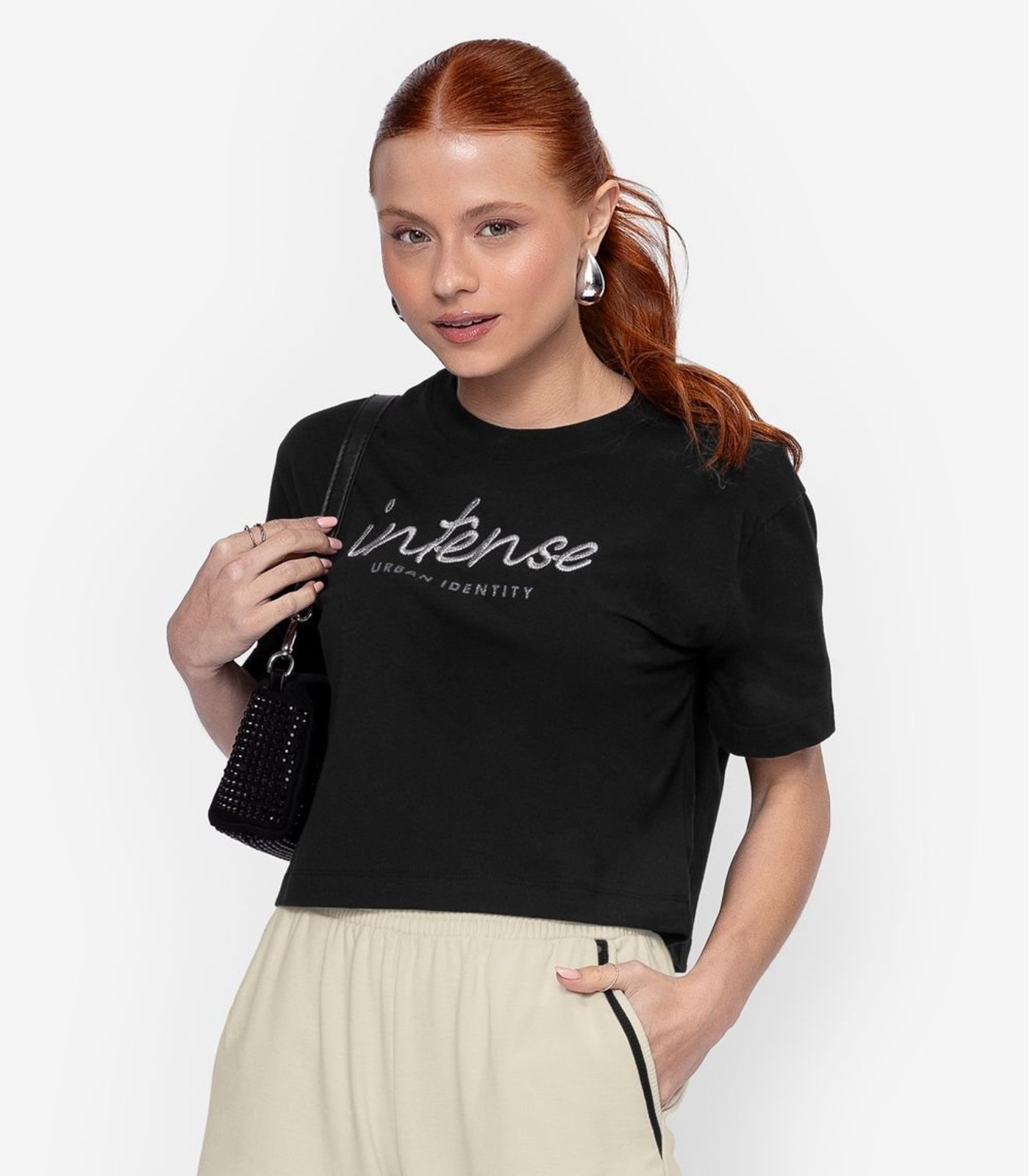 Infantil – T- Shirt Bordada Feminina Minty Preto